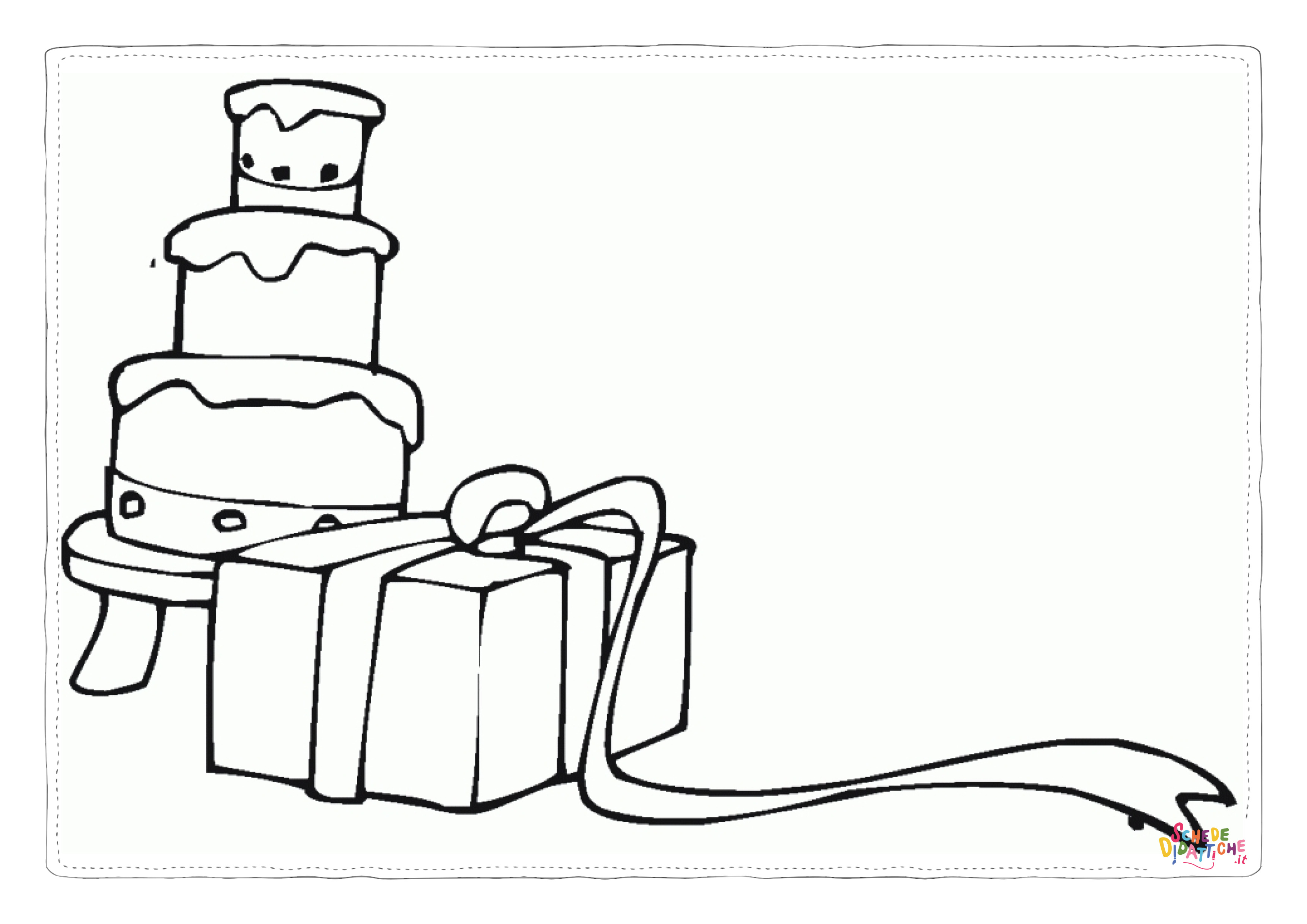 Disegno "Disegno di regalo da stampare e colorare 2" Disegno di regalo da stampare e colorare 2