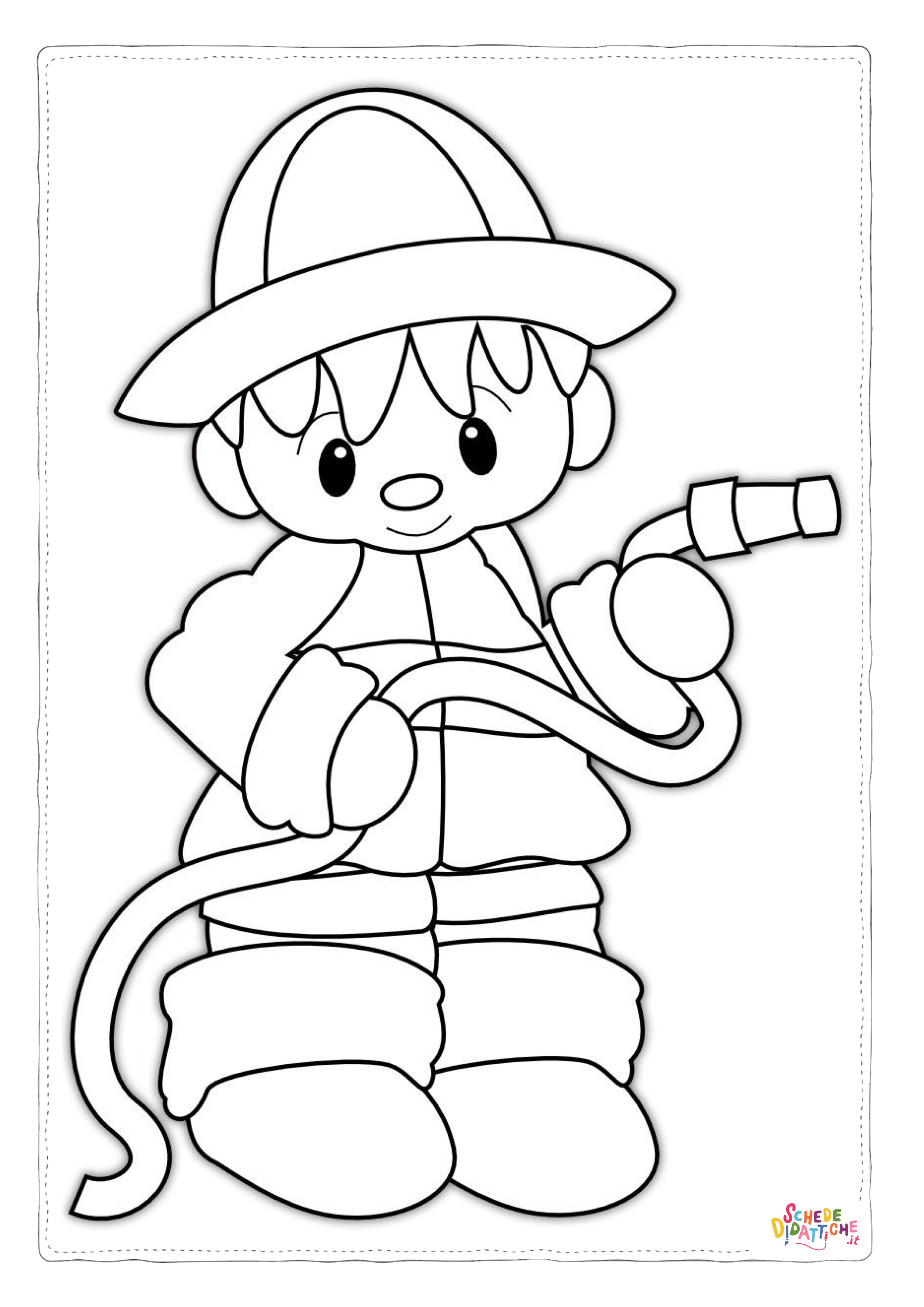 Disegno "Disegno di pompiere da stampare e colorare 6" Disegno di pompiere da stampare e colorare 6