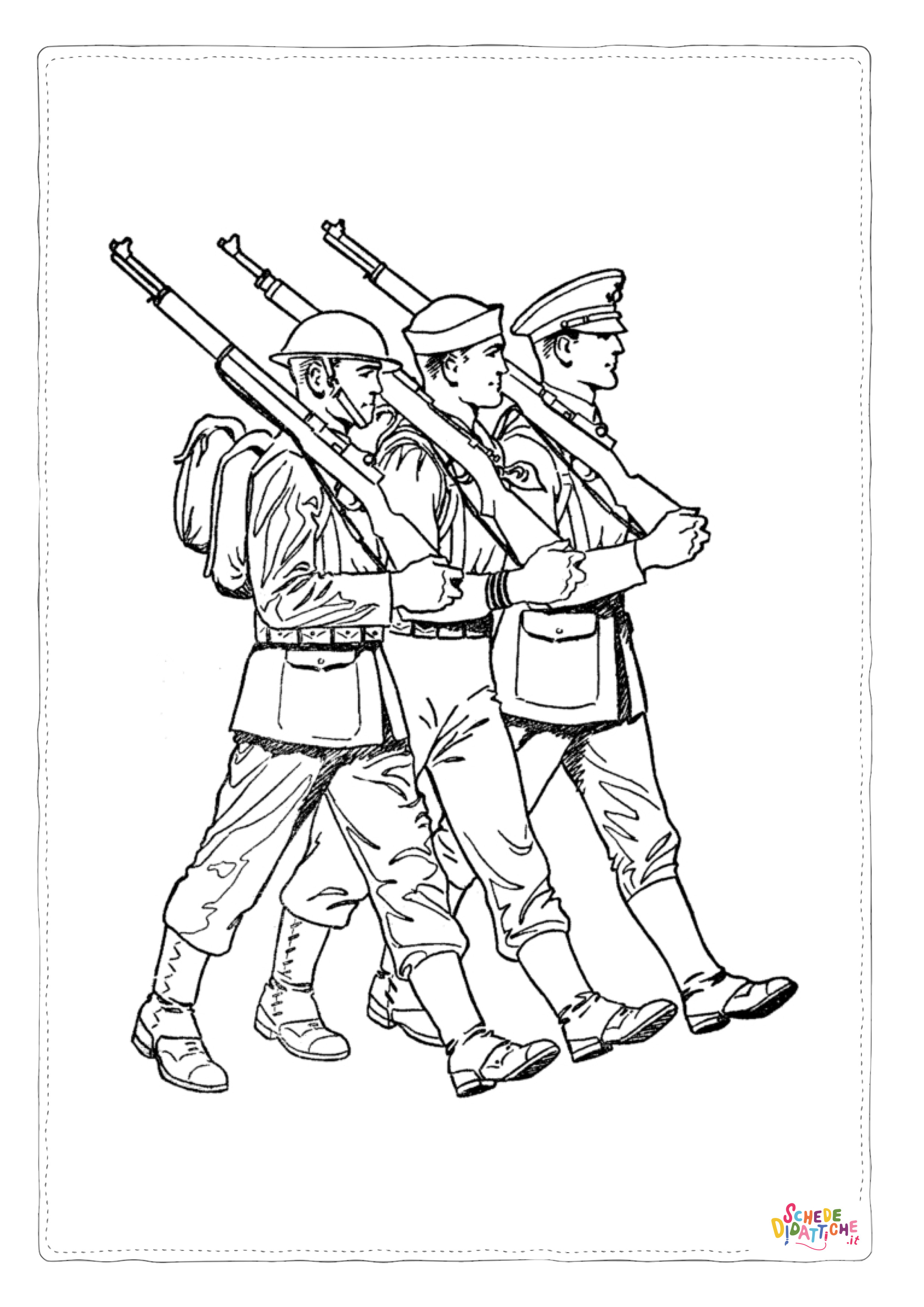 Disegno "Disegno di soldato da stampare e colorare 12" Disegno di soldato da stampare e colorare 12