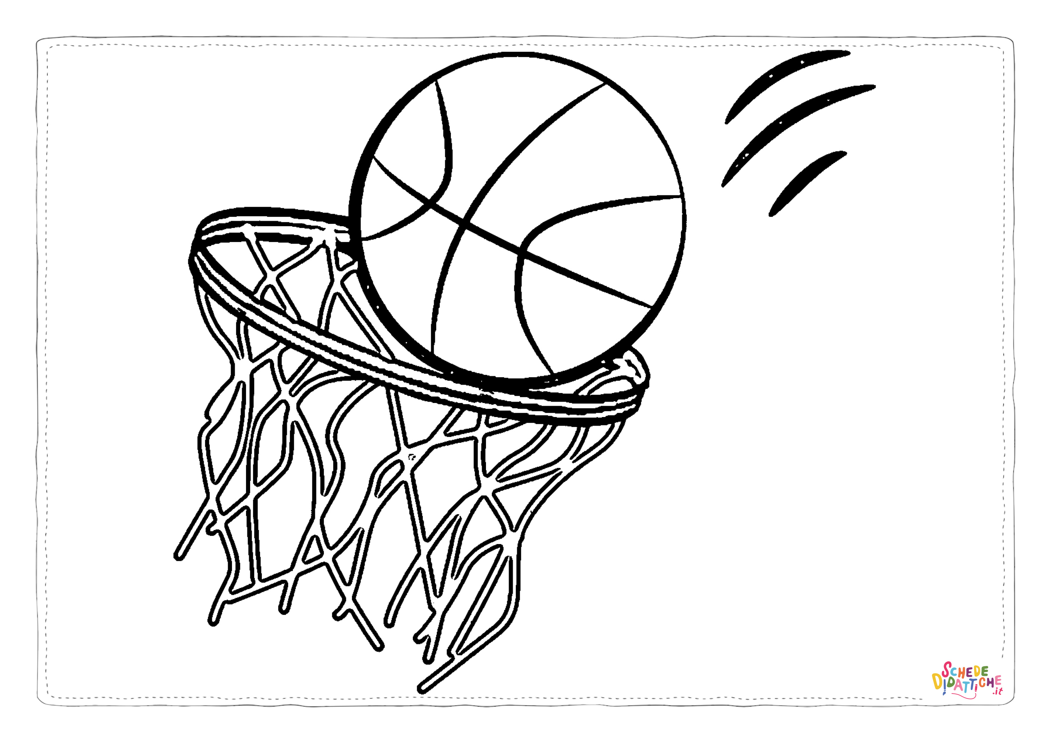 Disegno "Disegno di basket da stampare e colorare 46" Disegno di basket da stampare e colorare 46
