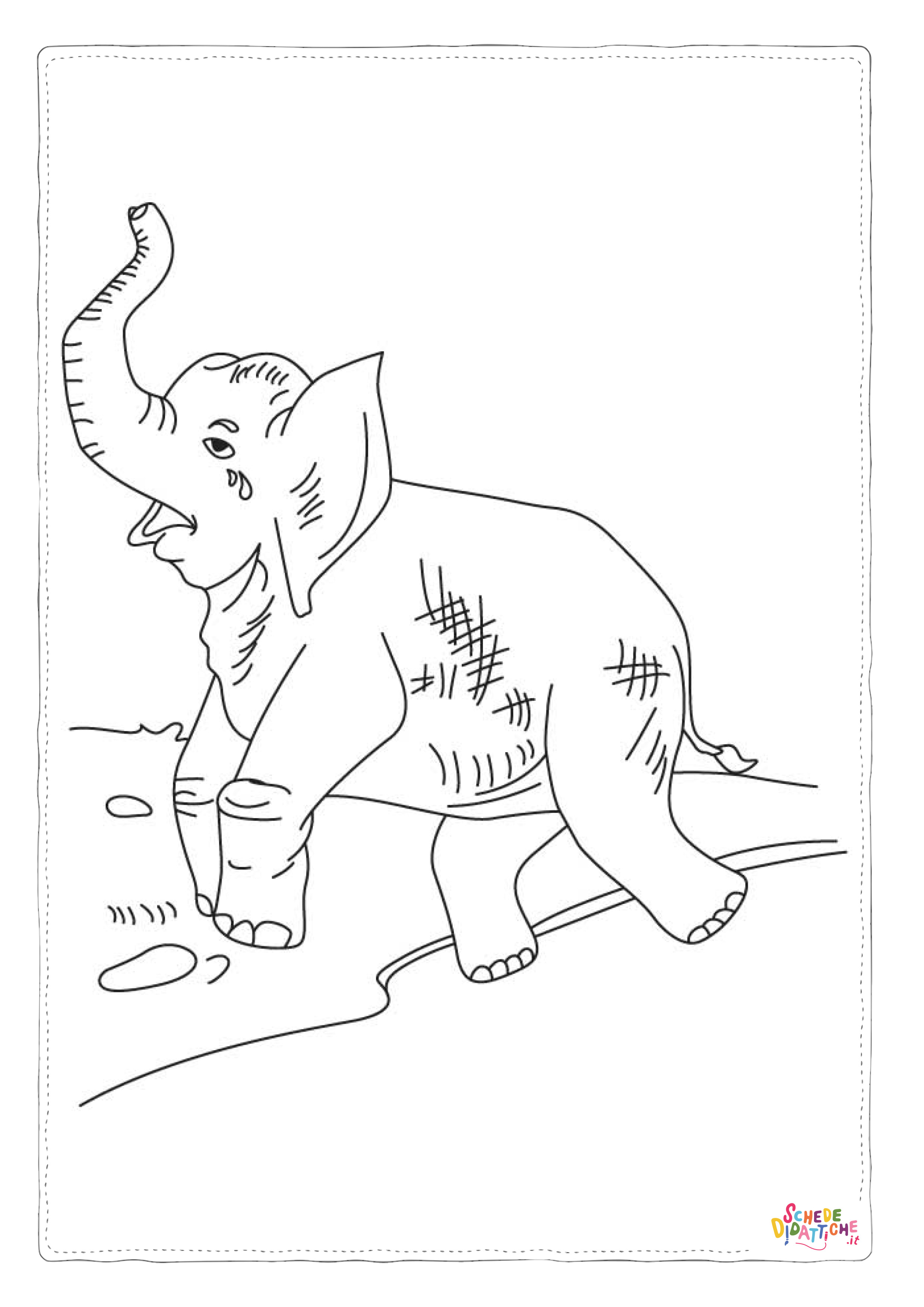 Disegno "Disegno di elefante da stampare e colorare 136" Disegno di elefante da stampare e colorare 136