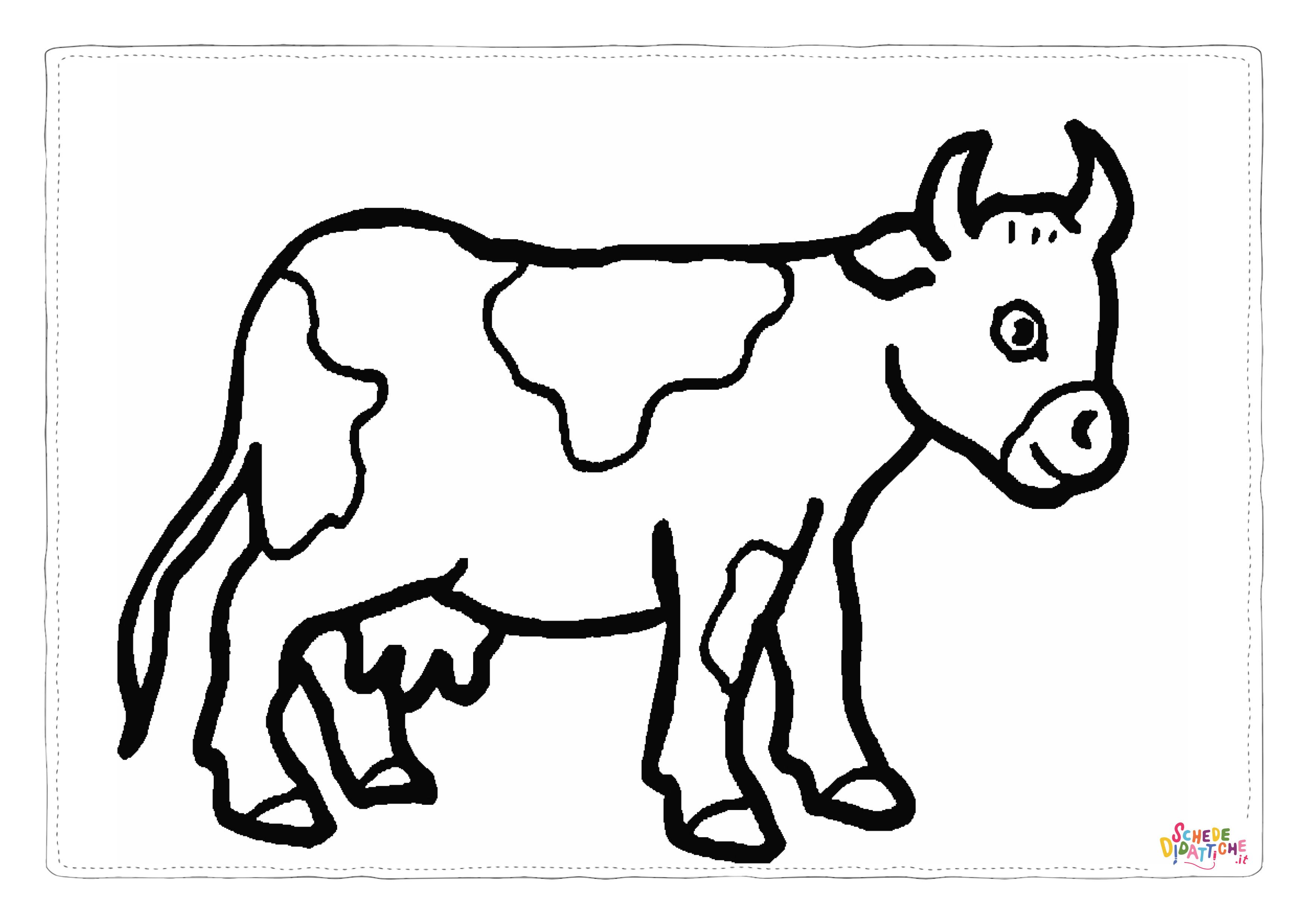 Disegno "Disegno di mucca da stampare e colorare 91" Disegno di mucca da stampare e colorare 91