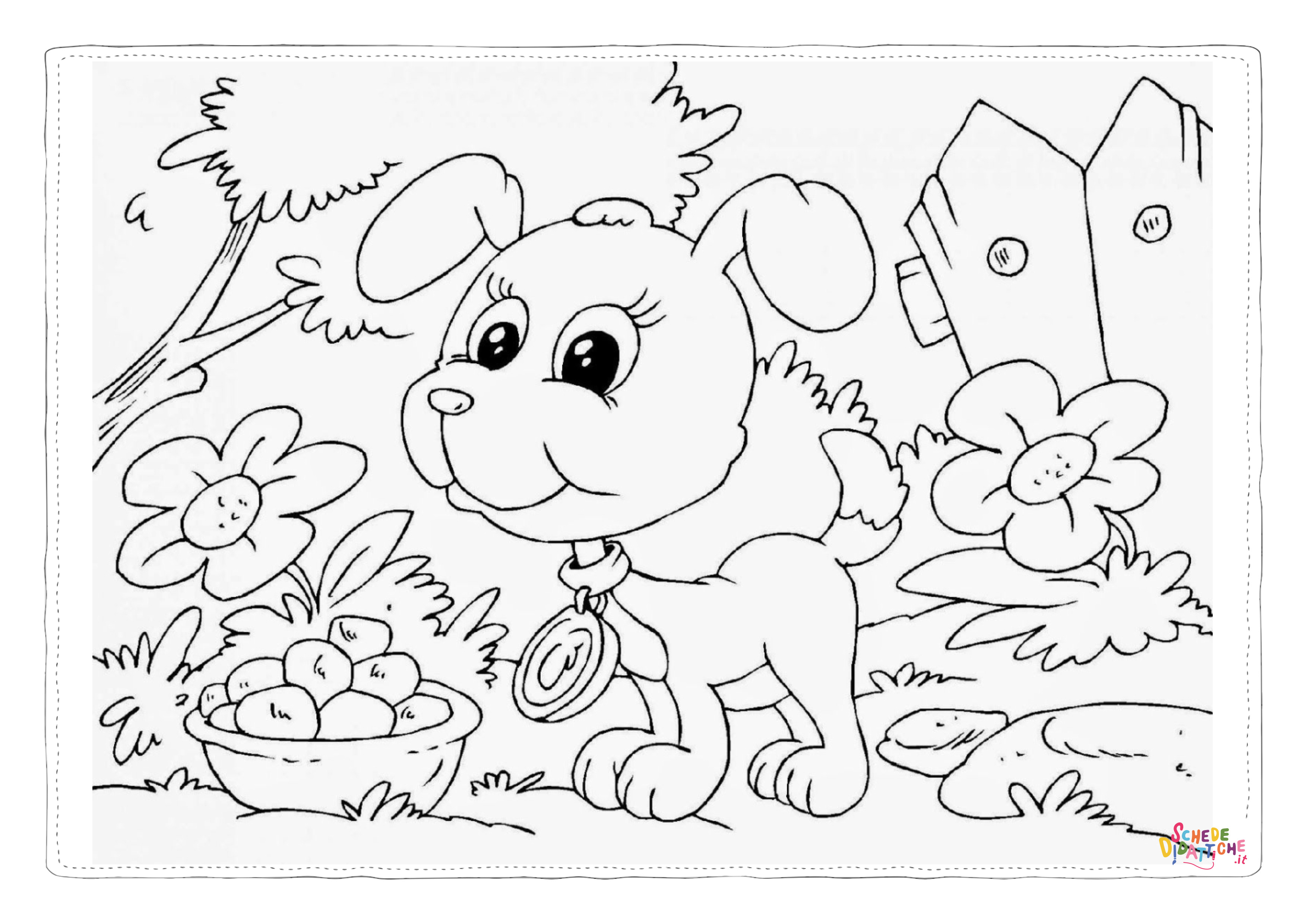 Disegno "Disegno di cane da stampare e colorare 137" Disegno di cane da stampare e colorare 137
