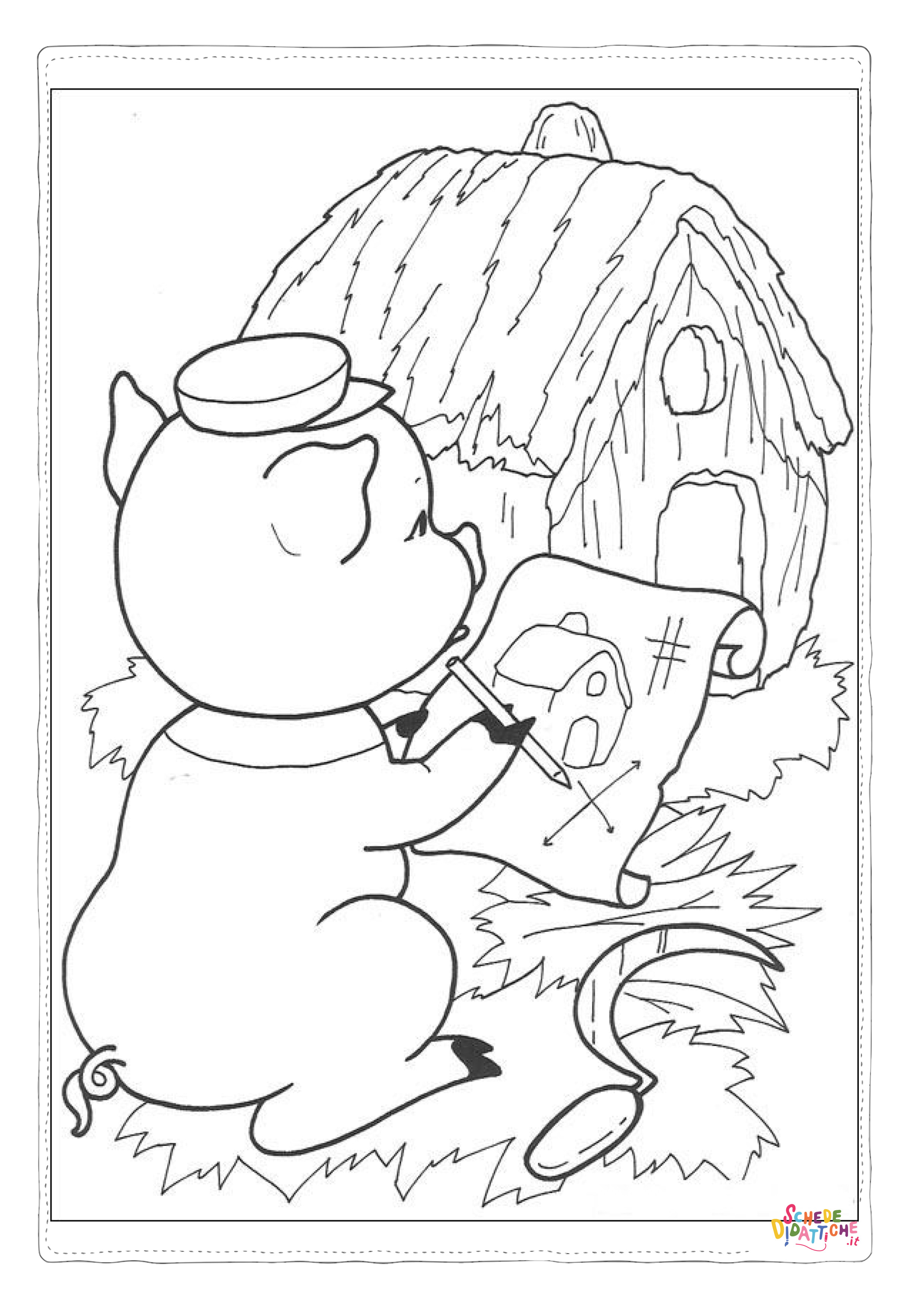 Disegno "Disegno di I tre porcellini da stampare e colorare 9" Disegno di I tre porcellini da stampare e colorare 9