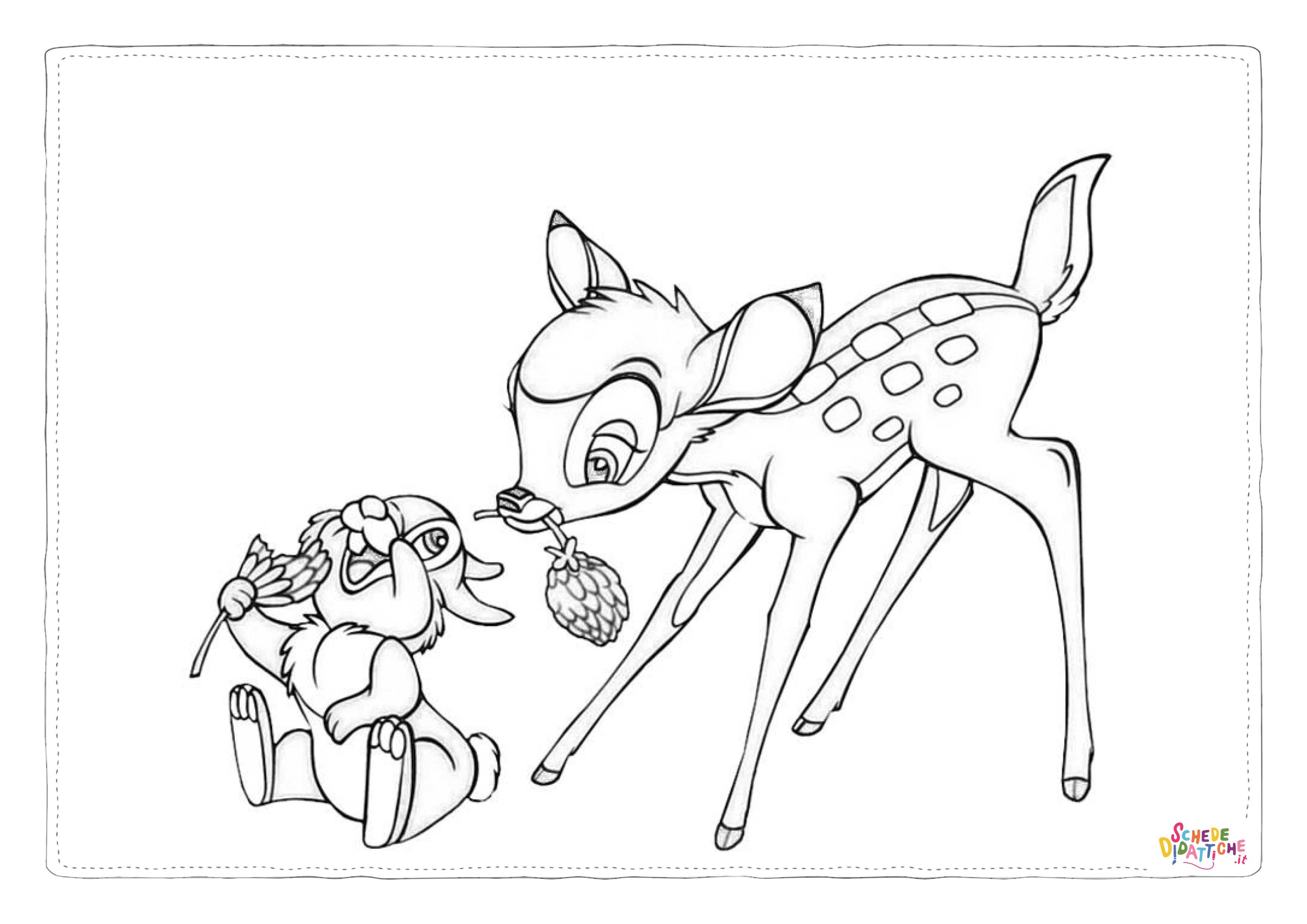 Disegno "Disegno di Bambi da stampare e colorare 13" Disegno di Bambi da stampare e colorare 13