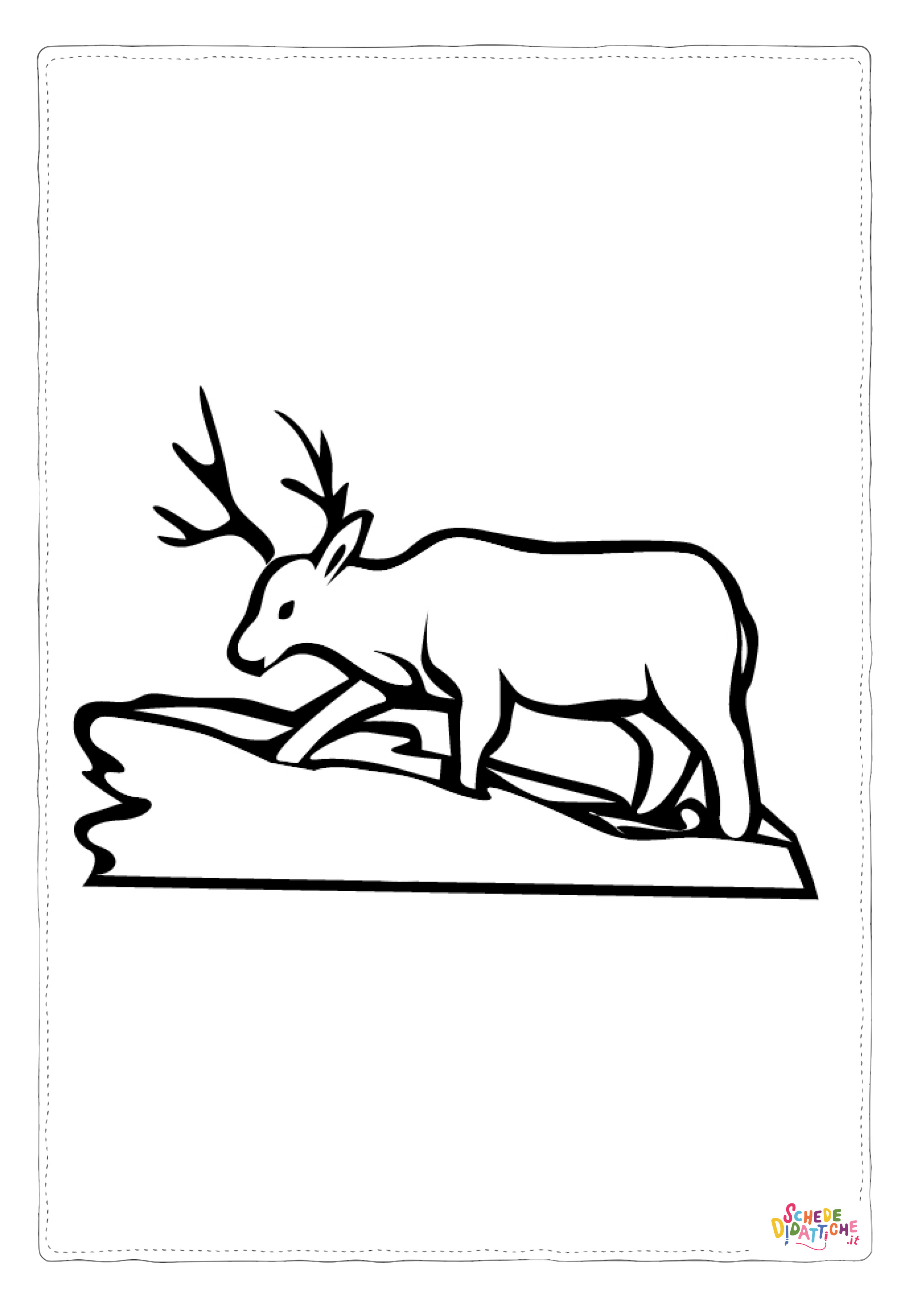 Disegno "Disegno di renna da stampare e colorare 2" Disegno di renna da stampare e colorare 2