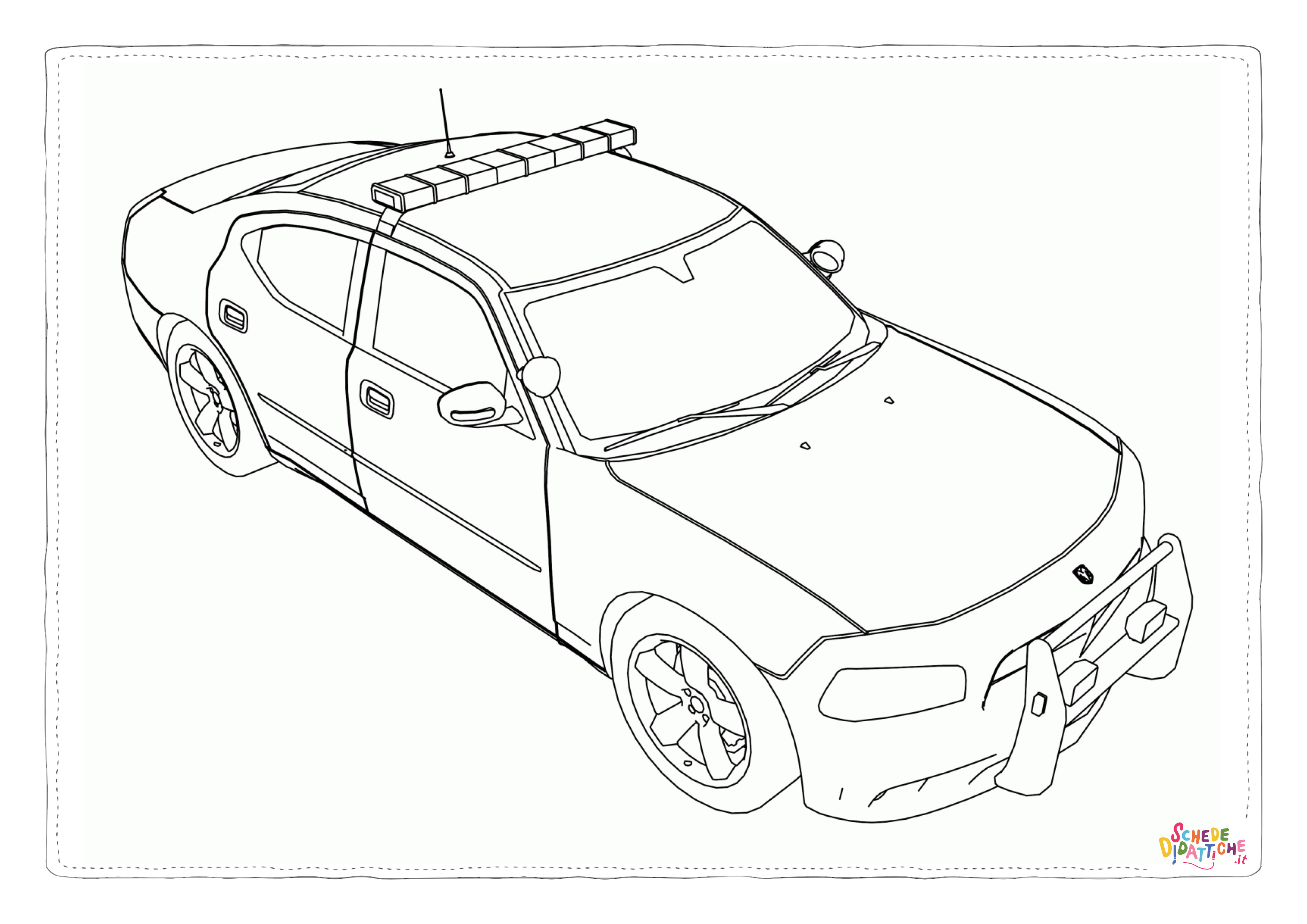 Disegno "Disegno di auto della polizia da stampare e colorare 7" Disegno di auto della polizia da stampare e colorare 7