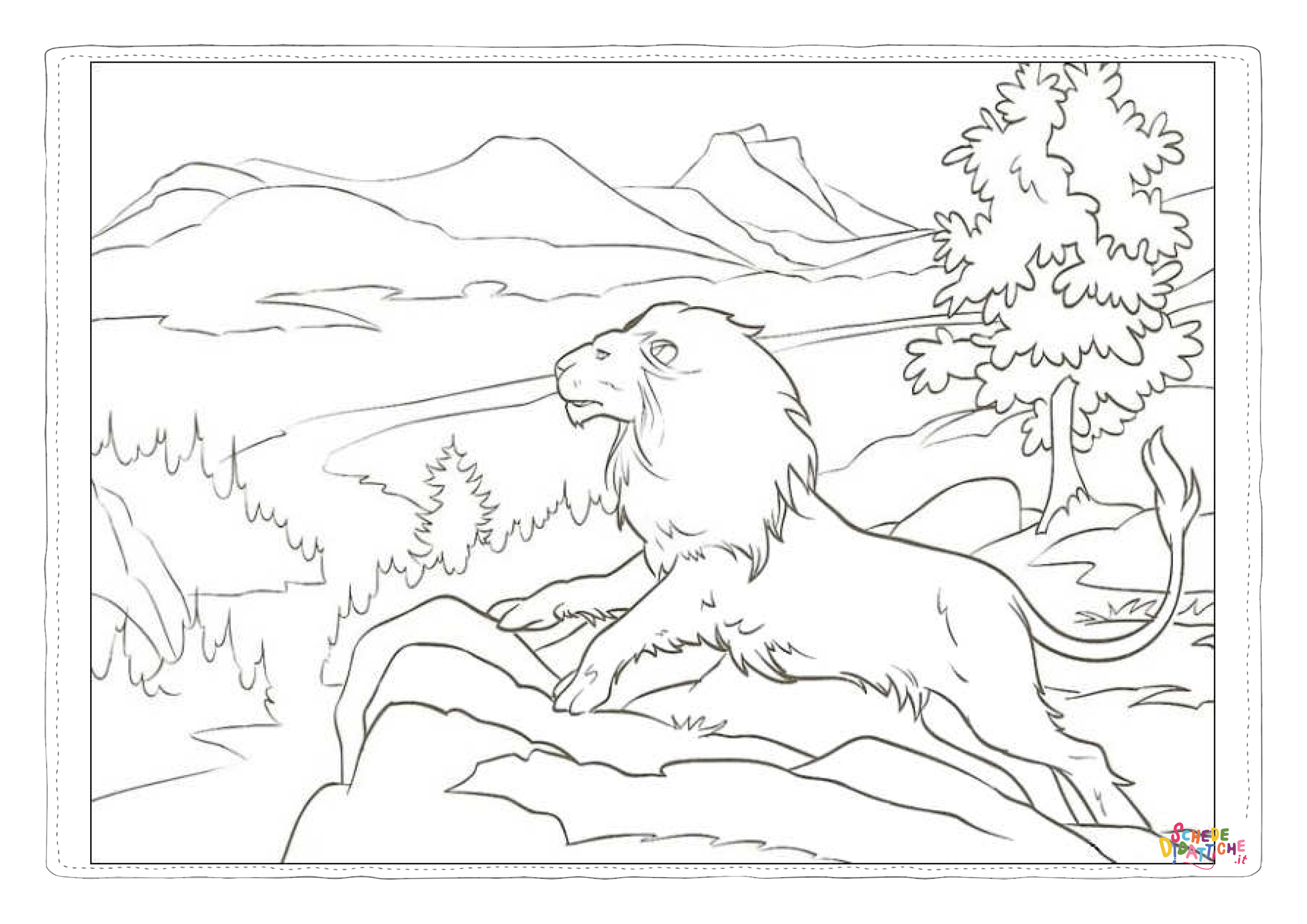 Disegno "Disegno di leone da stampare e colorare 56" Disegno di leone da stampare e colorare 56