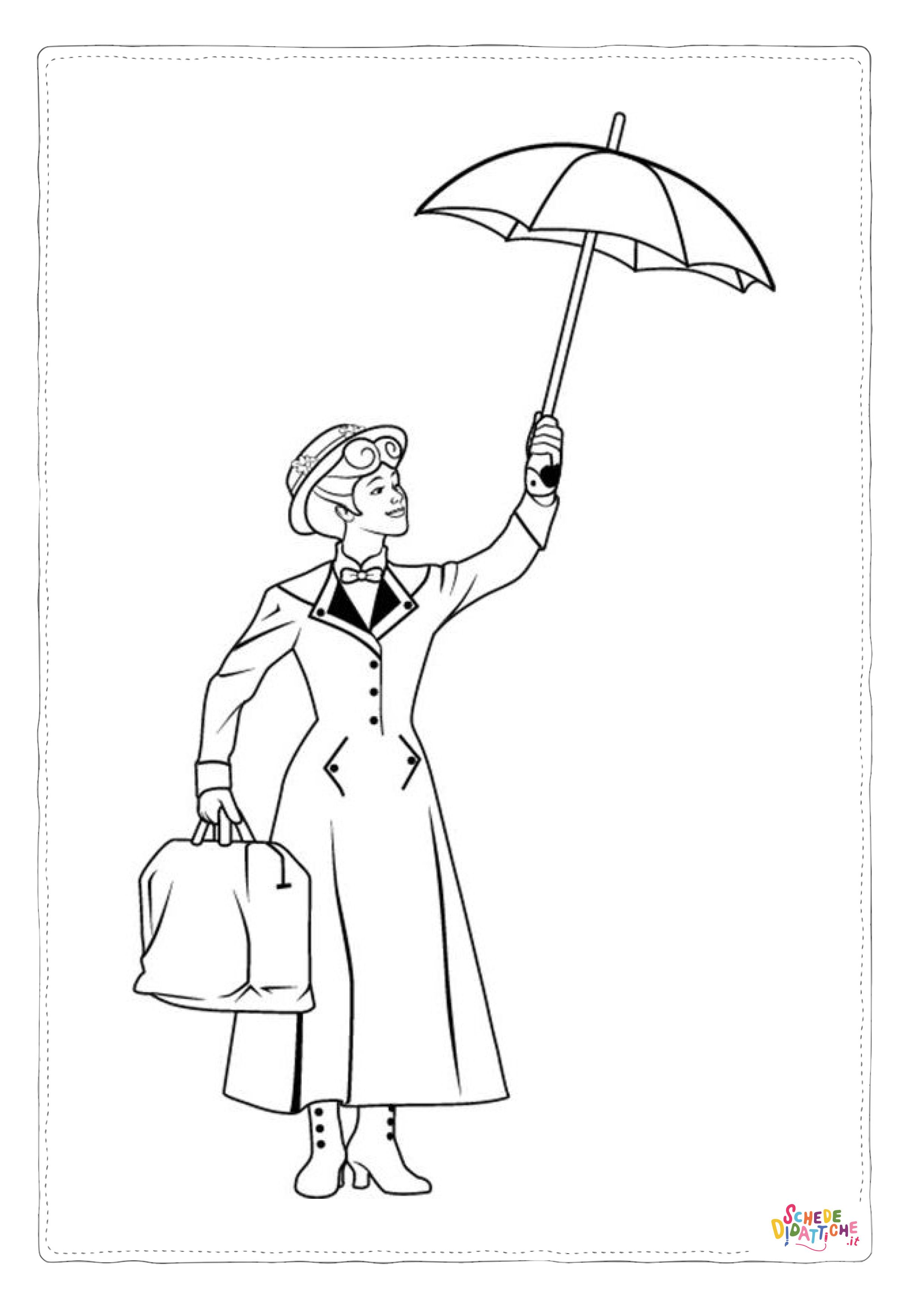 Disegno "Disegno di Mary Poppins da stampare e colorare 2" Disegno di Mary Poppins da stampare e colorare 2