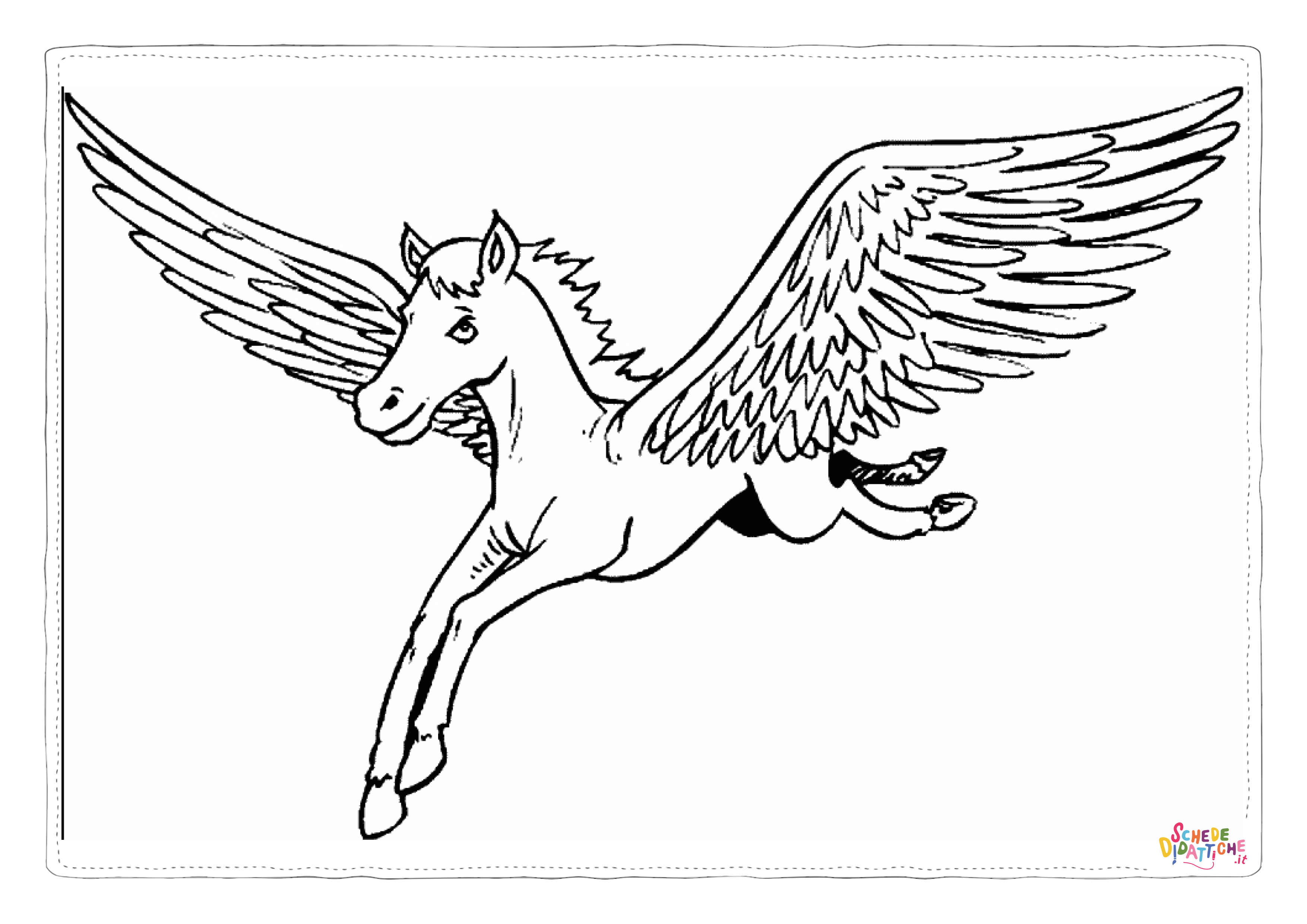 Disegno "Disegno di cavallo alato da stampare e colorare 5" Disegno di cavallo alato da stampare e colorare 5