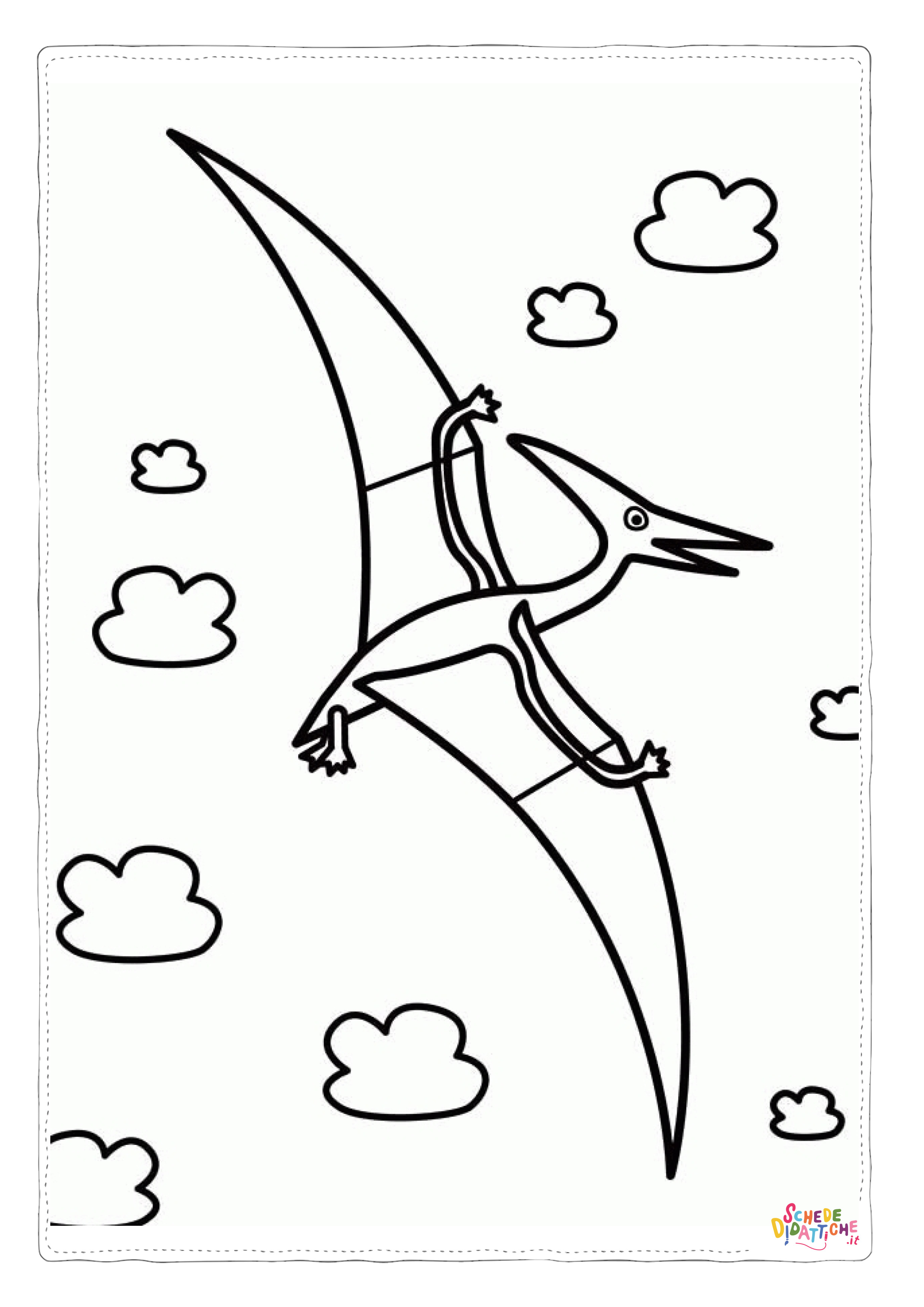 Disegno "Disegno di Pterodattilo da stampare e colorare 8" Disegno di Pterodattilo da stampare e colorare 8