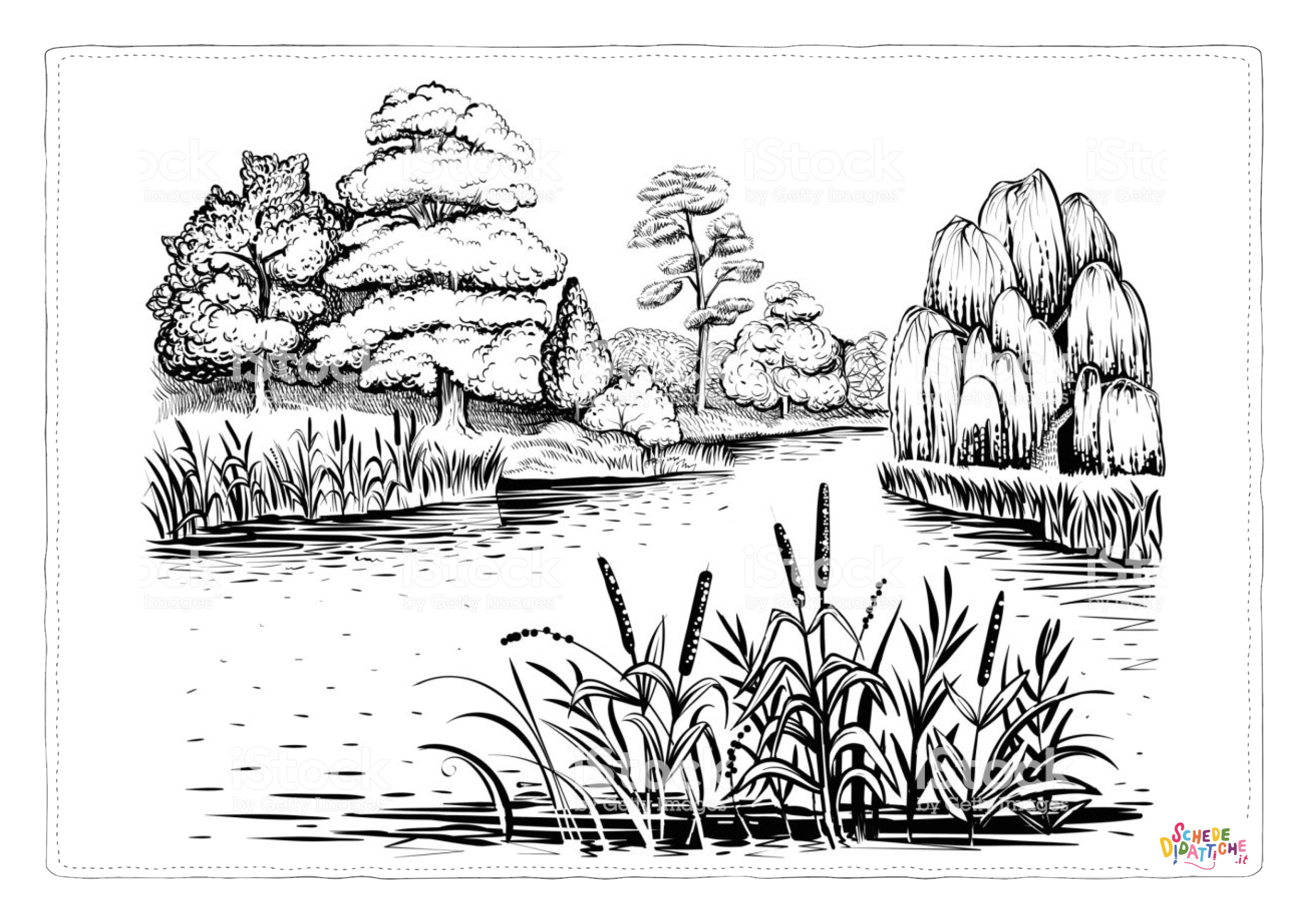 Disegno "Disegno di paesaggio da stampare e colorare 64" Disegno di paesaggio da stampare e colorare 64
