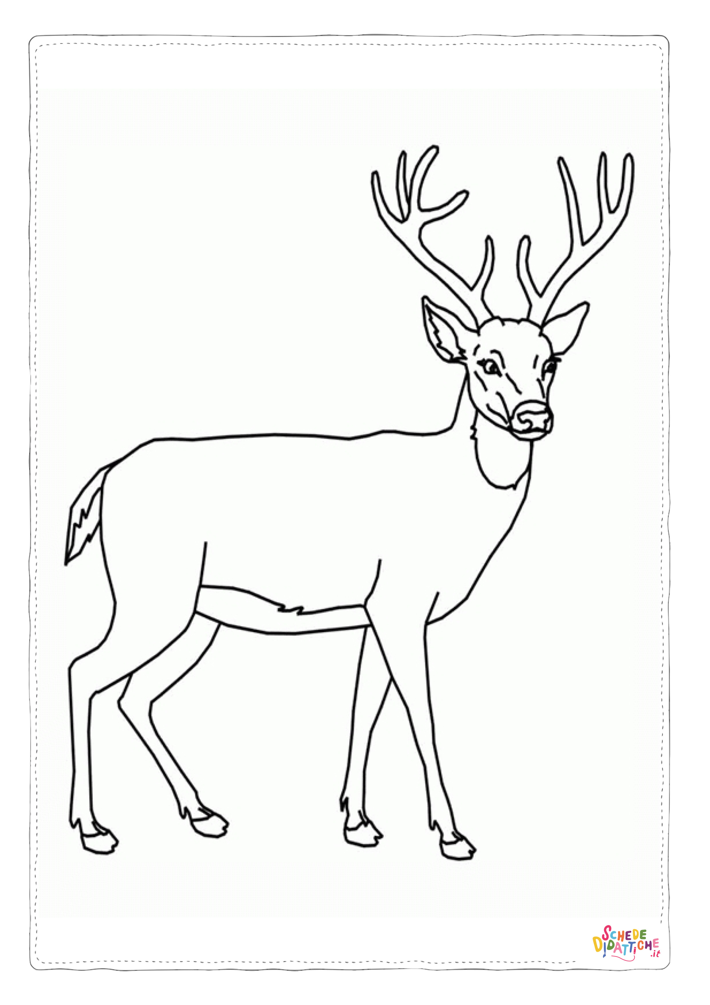 Disegno "Disegno di cervo da stampare e colorare 10" Disegno di cervo da stampare e colorare 10