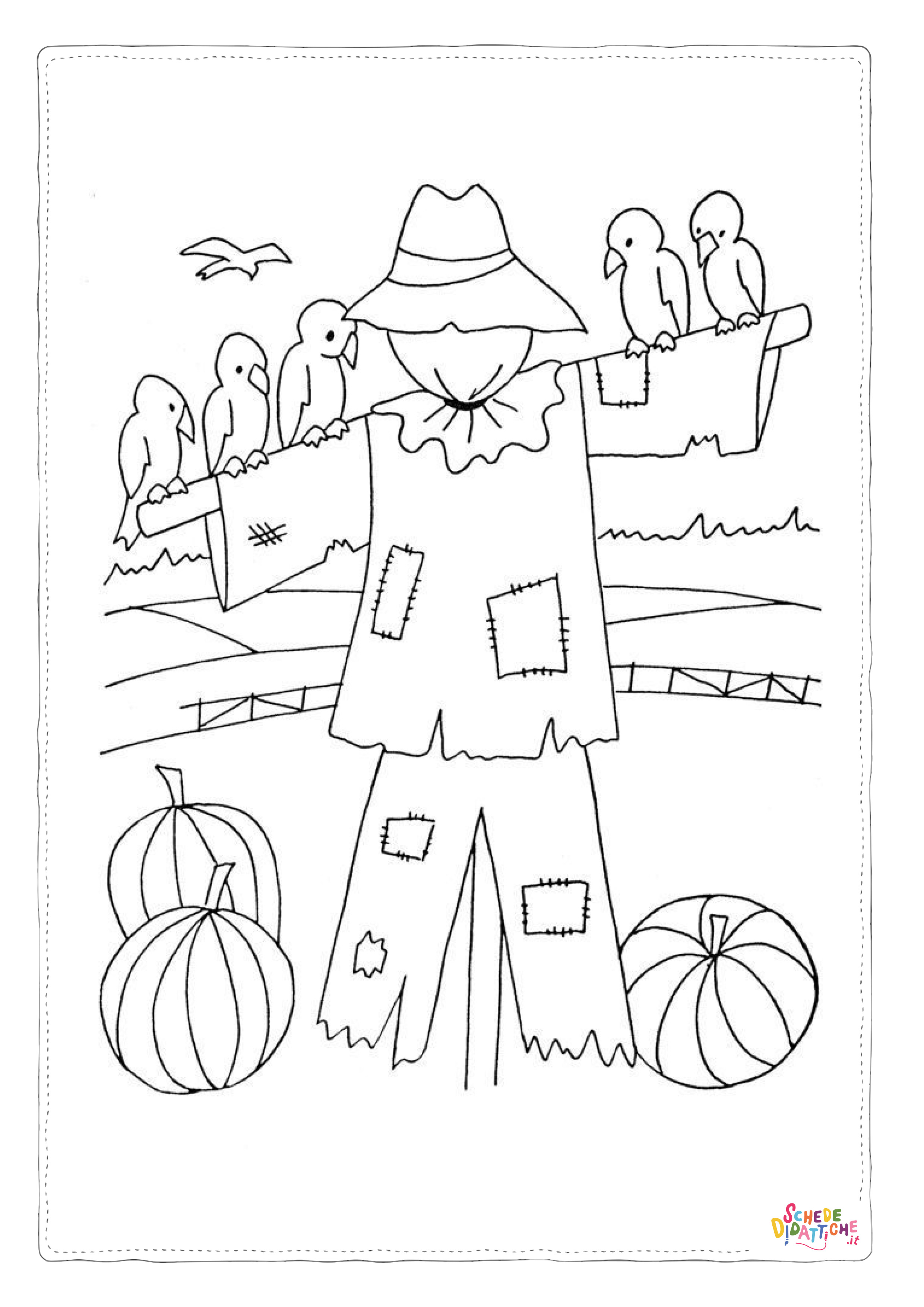 Disegno "Disegno di spaventapasseri da stampare e colorare 25" Disegno di spaventapasseri da stampare e colorare 25