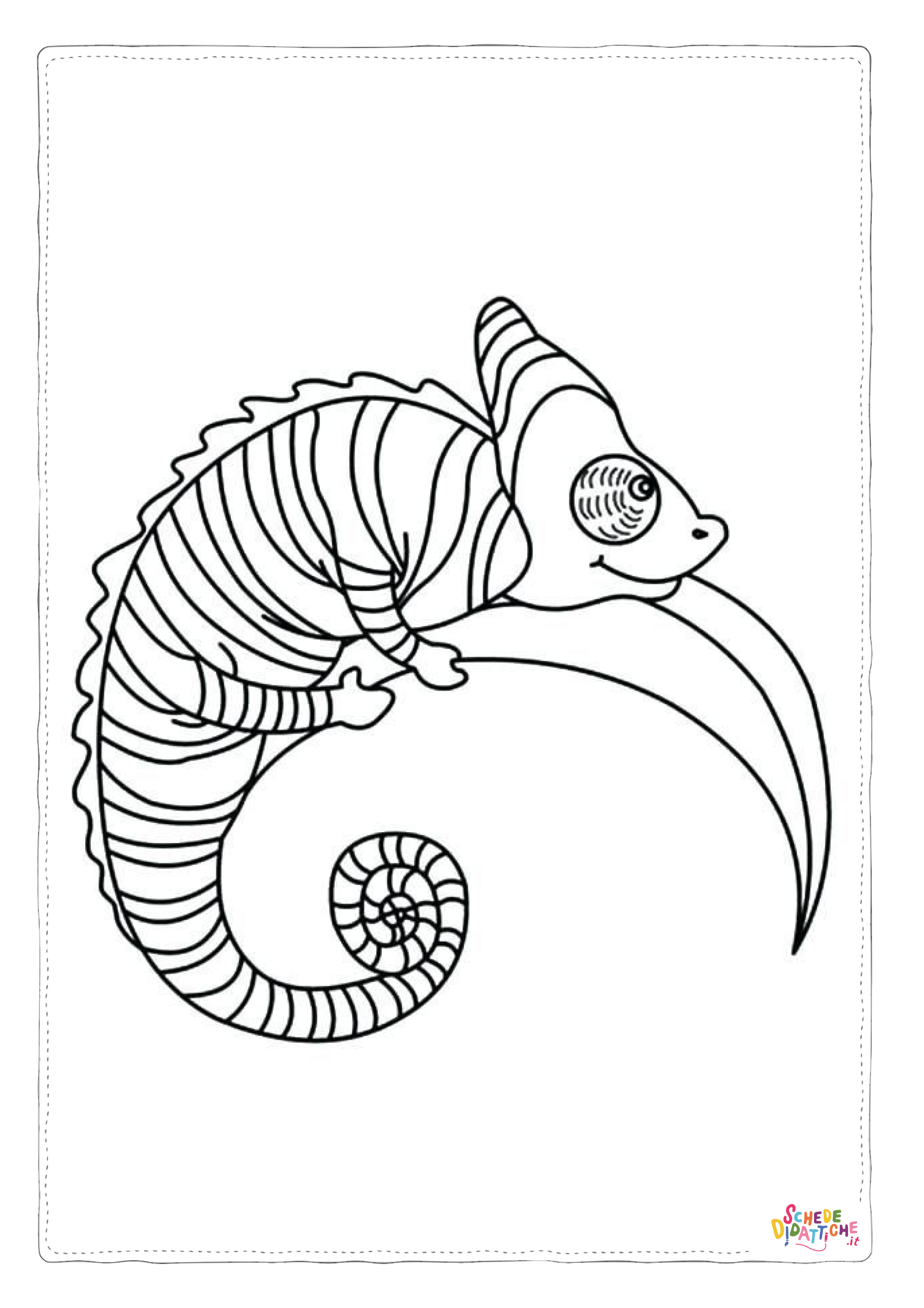 Disegno "Disegno di camaleonte da stampare e colorare 9" Disegno di camaleonte da stampare e colorare 9