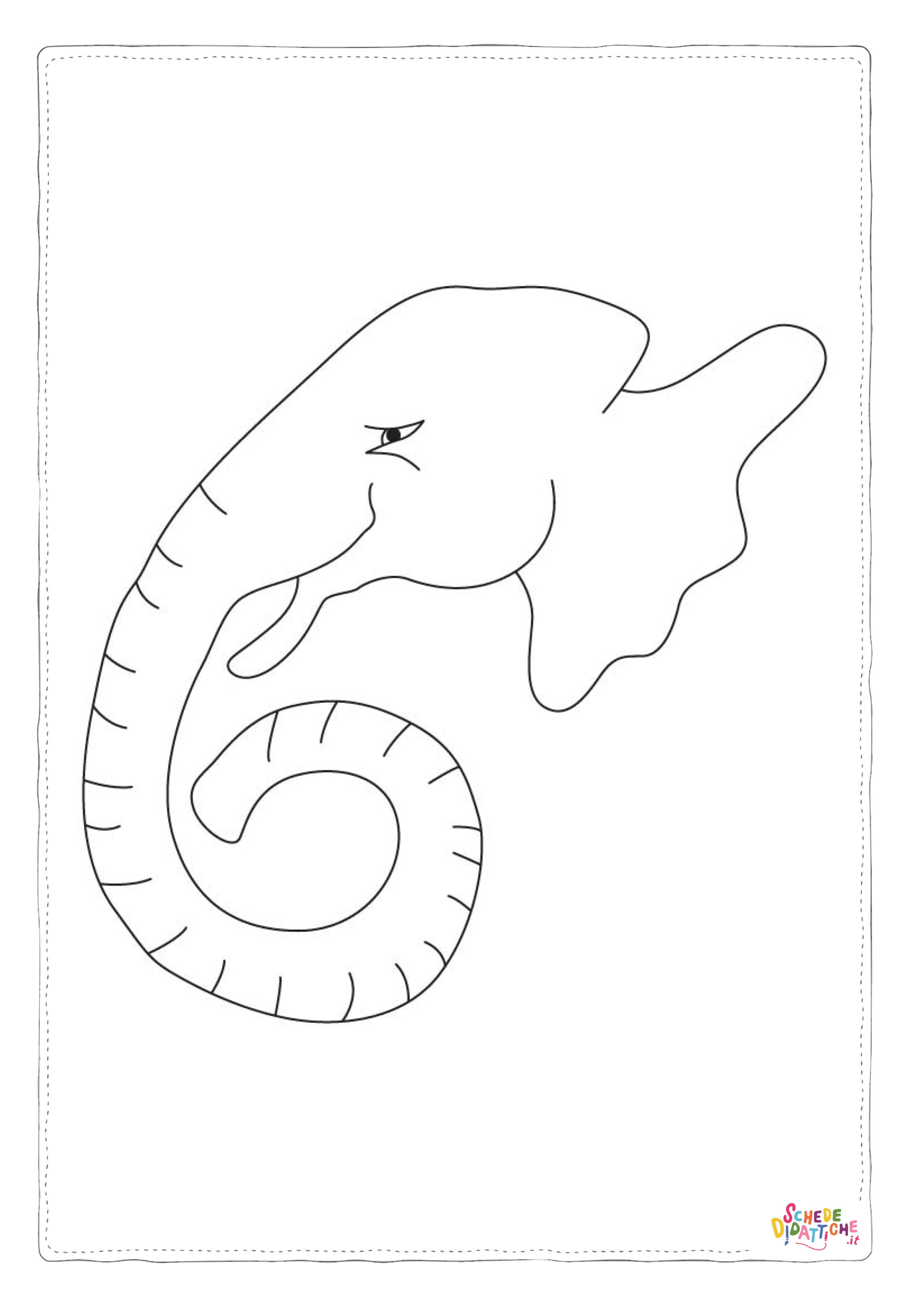 Disegno "Disegno di elefante da stampare e colorare 137" Disegno di elefante da stampare e colorare 137