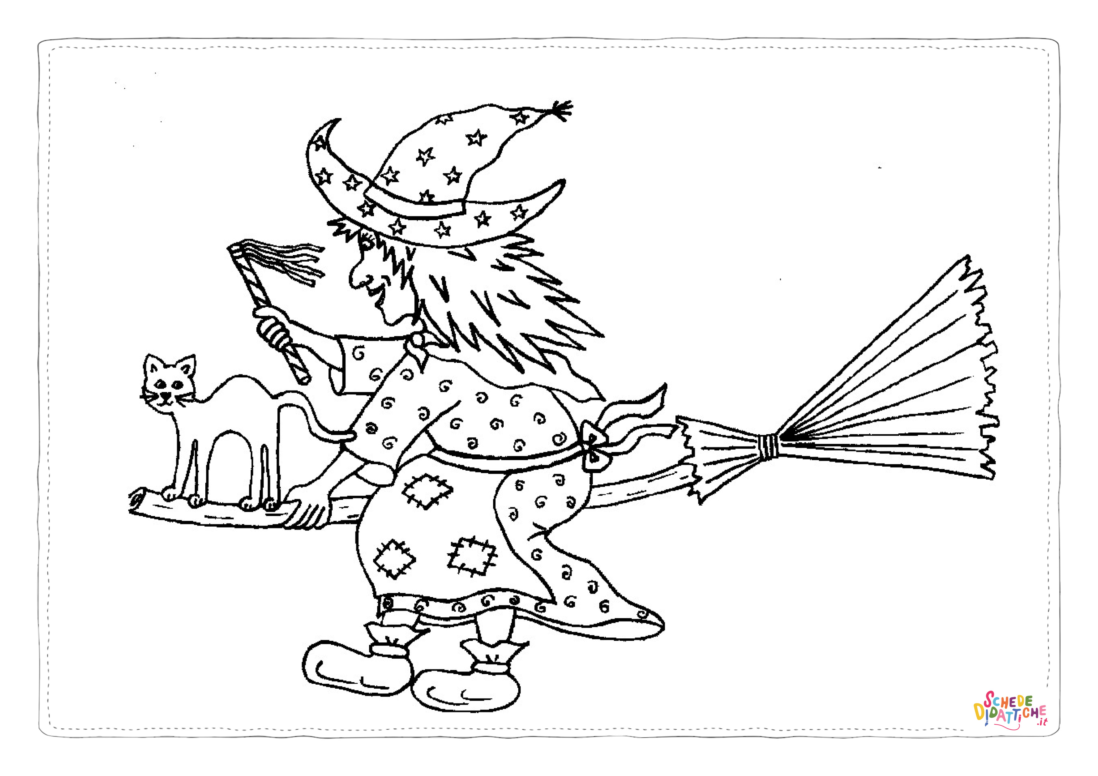Disegno di Befana da stampare e colorare 24