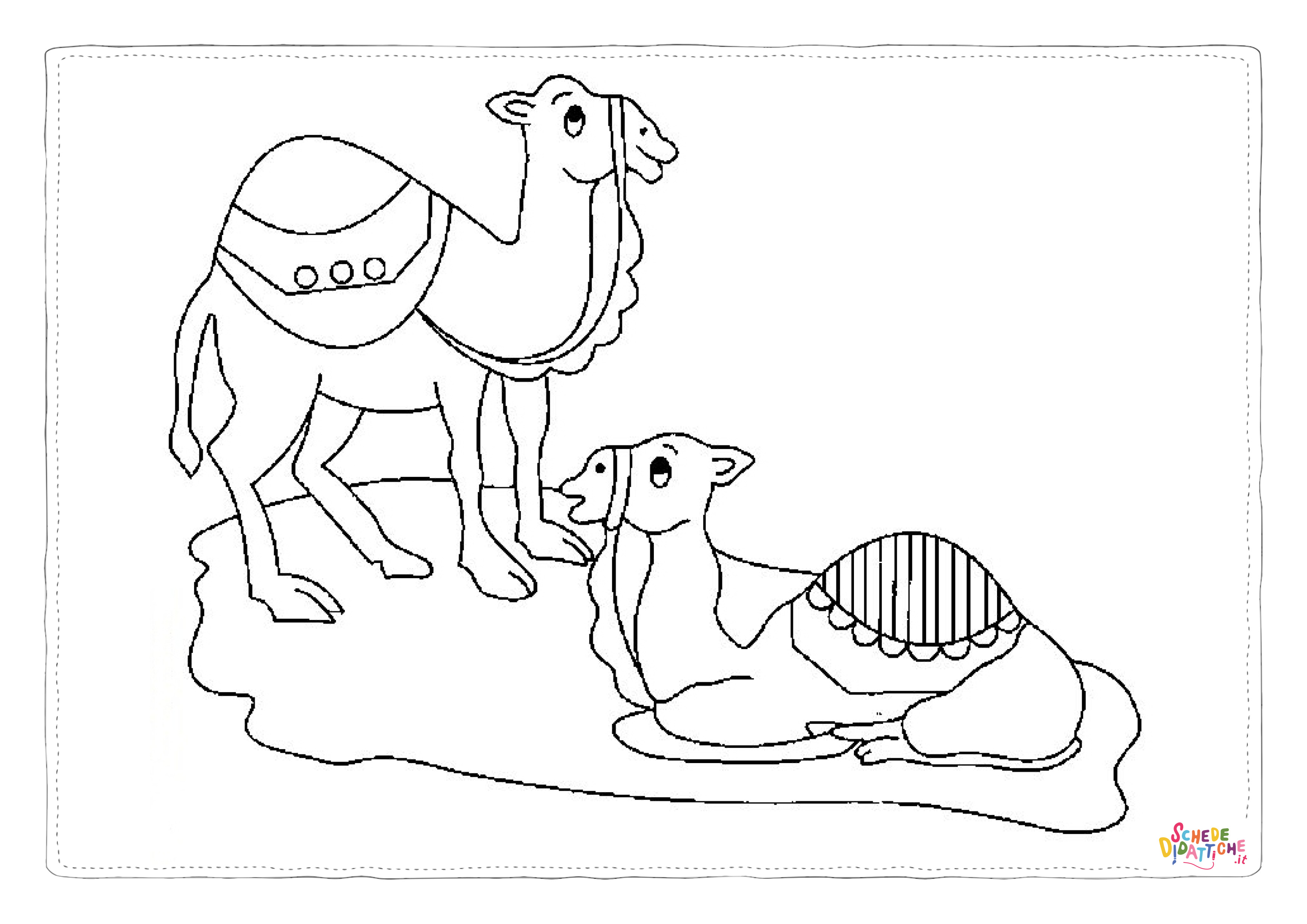 Disegno "Disegno di dromedario da stampare e colorare 2" Disegno di dromedario da stampare e colorare 2