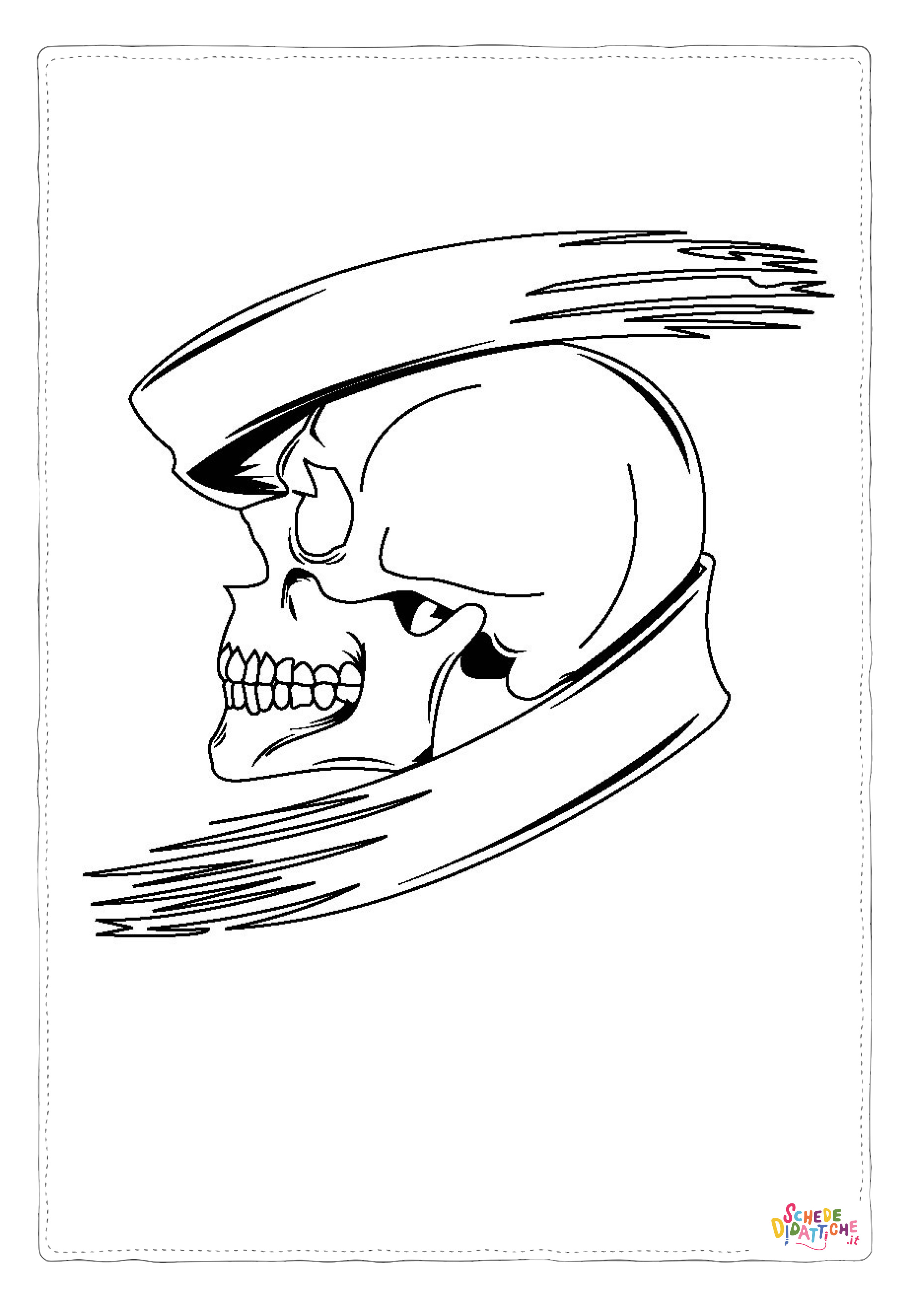 Disegno "Disegno di teschio e scheletro da stampare e colorare 54" Disegno di teschio e scheletro da stampare e colorare 54