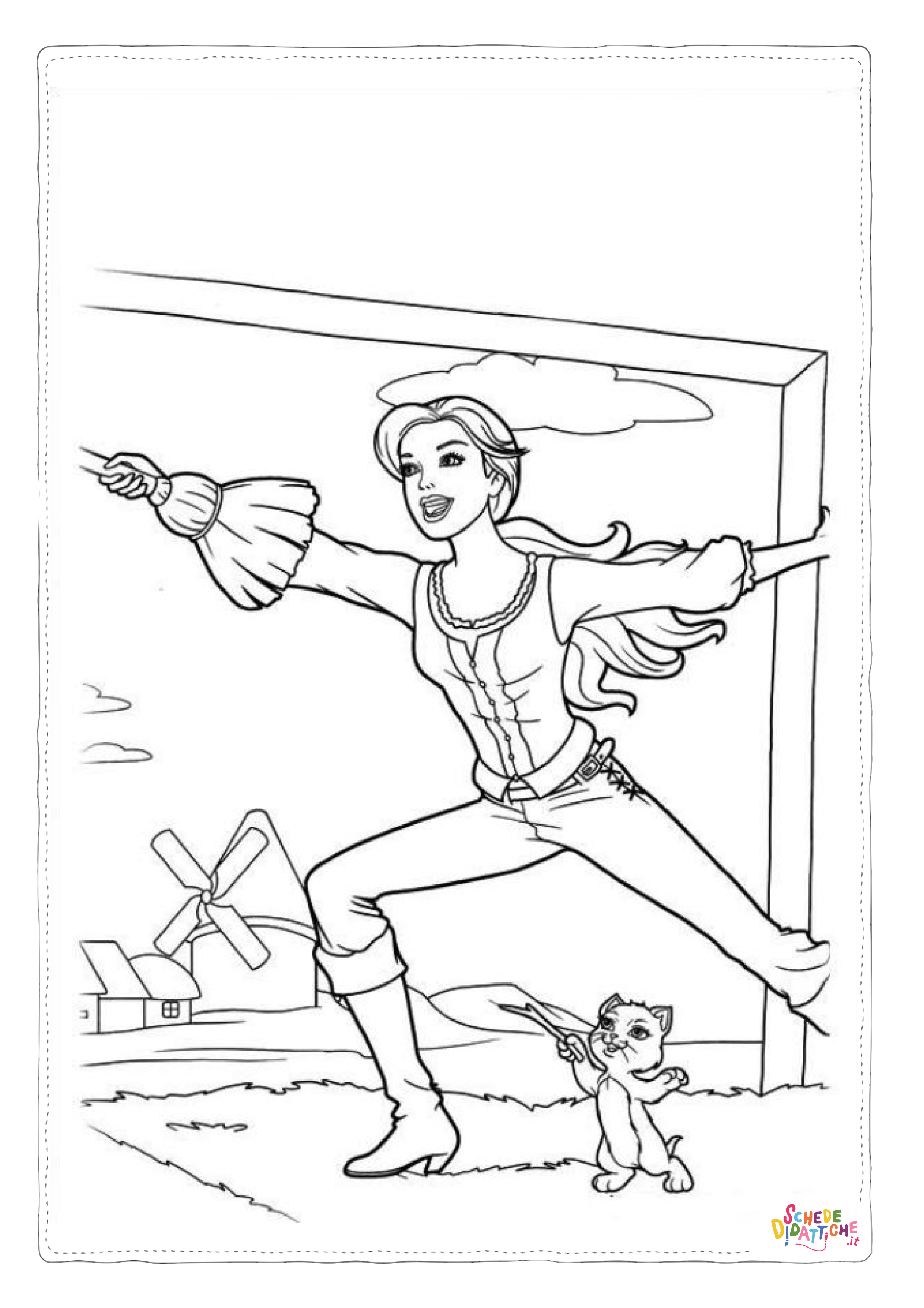 Disegno "Disegno di Barbie Moschettiere da stampare e colorare 6" Disegno di Barbie Moschettiere da stampare e colorare 6