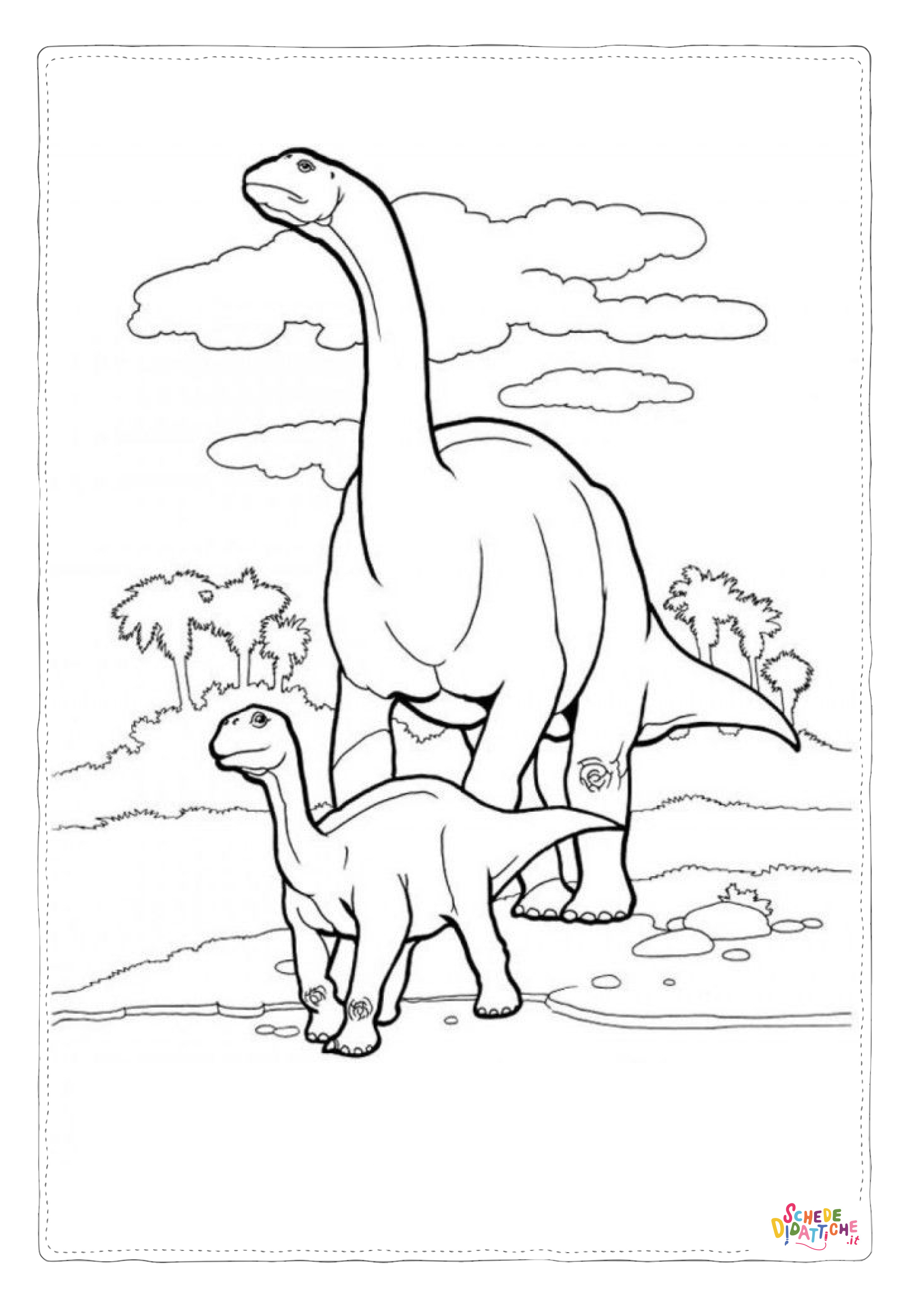 Disegno di Brachiosauro da stampare e colorare 35