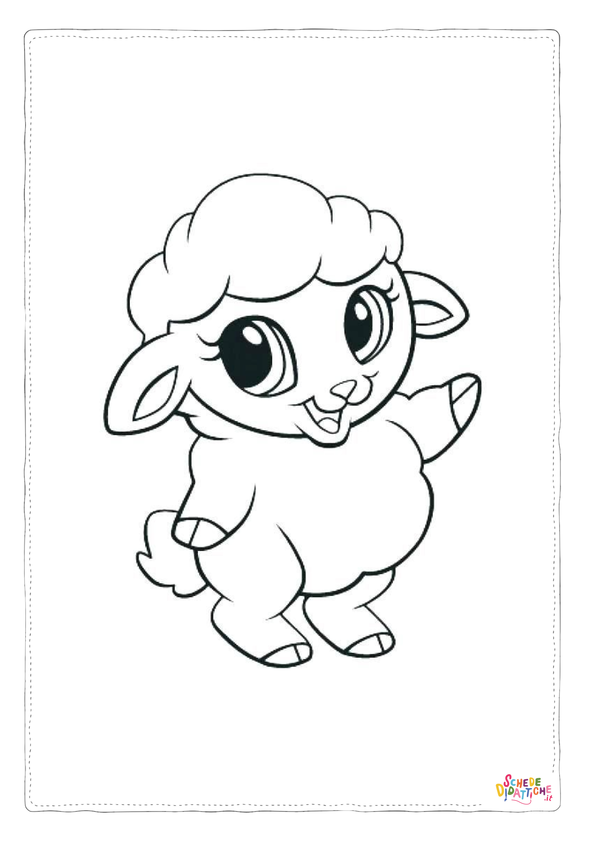 Disegno "Disegno di pecora da stampare e colorare 77" Disegno di pecora da stampare e colorare 77