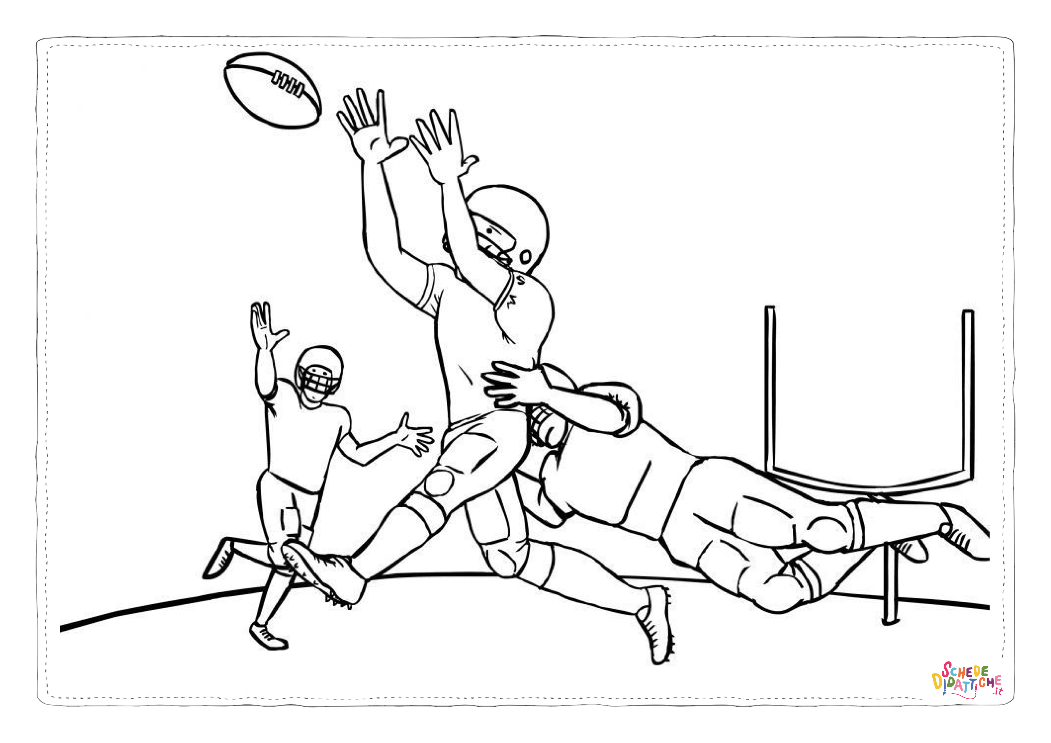 Disegno "Disegno di football americano da stampare e colorare 41" Disegno di football americano da stampare e colorare 41