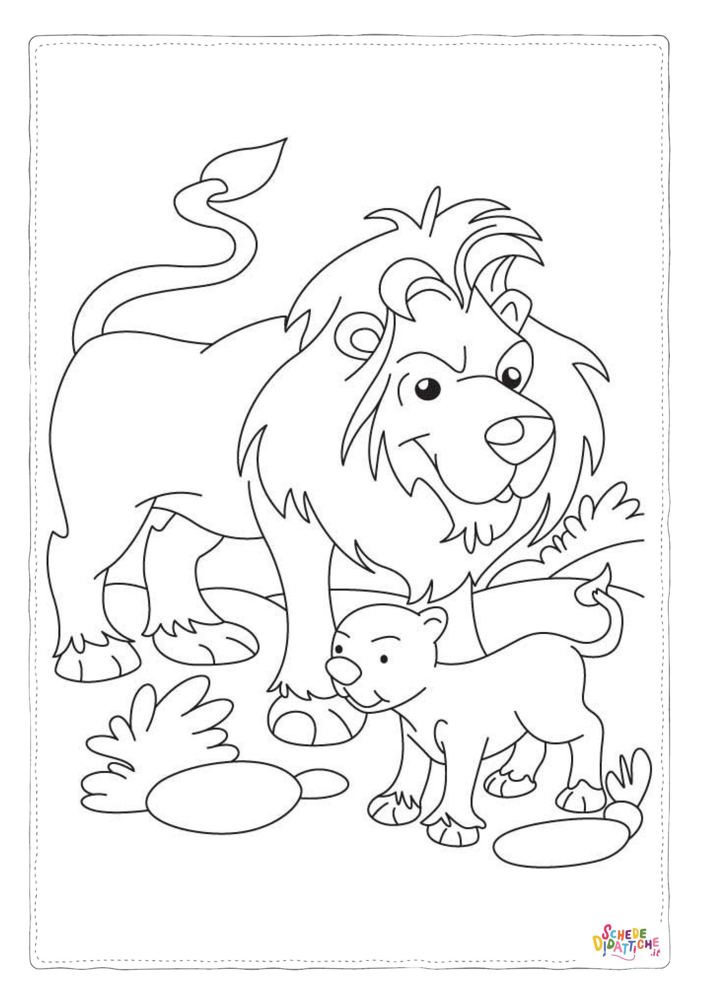 Disegno "Disegno di leone da stampare e colorare 95" Disegno di leone da stampare e colorare 95