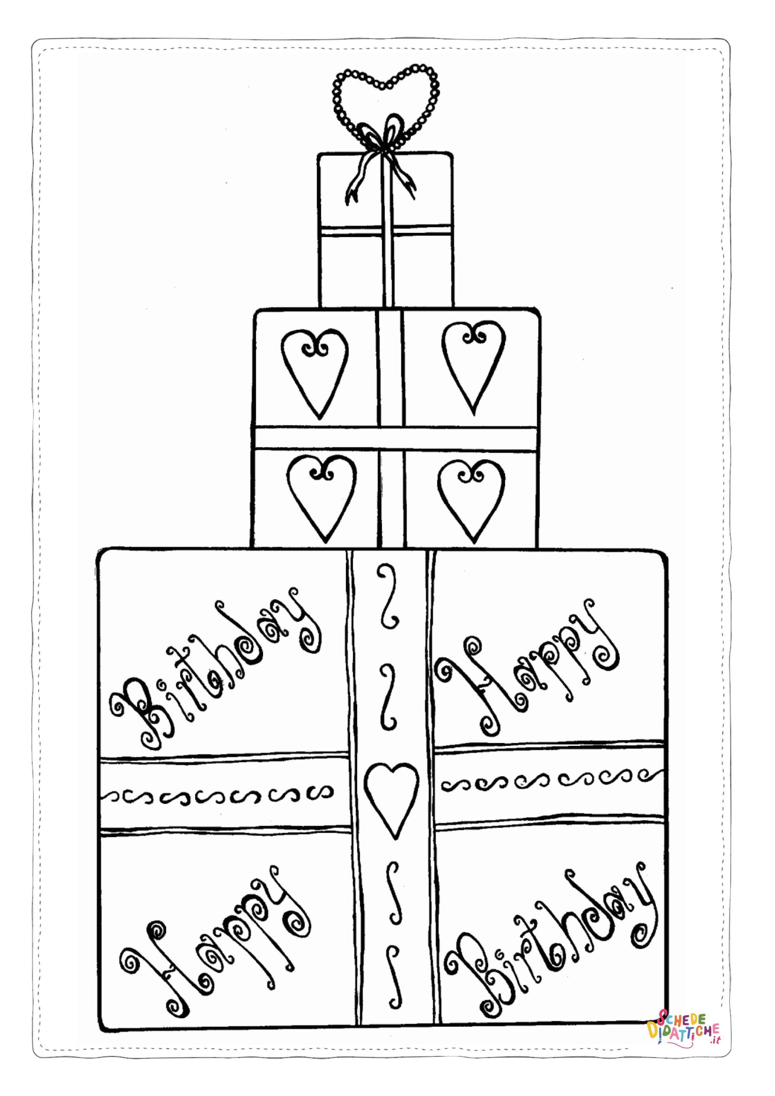 Disegno "Disegno di compleanno da stampare e colorare 13" Disegno di compleanno da stampare e colorare 13