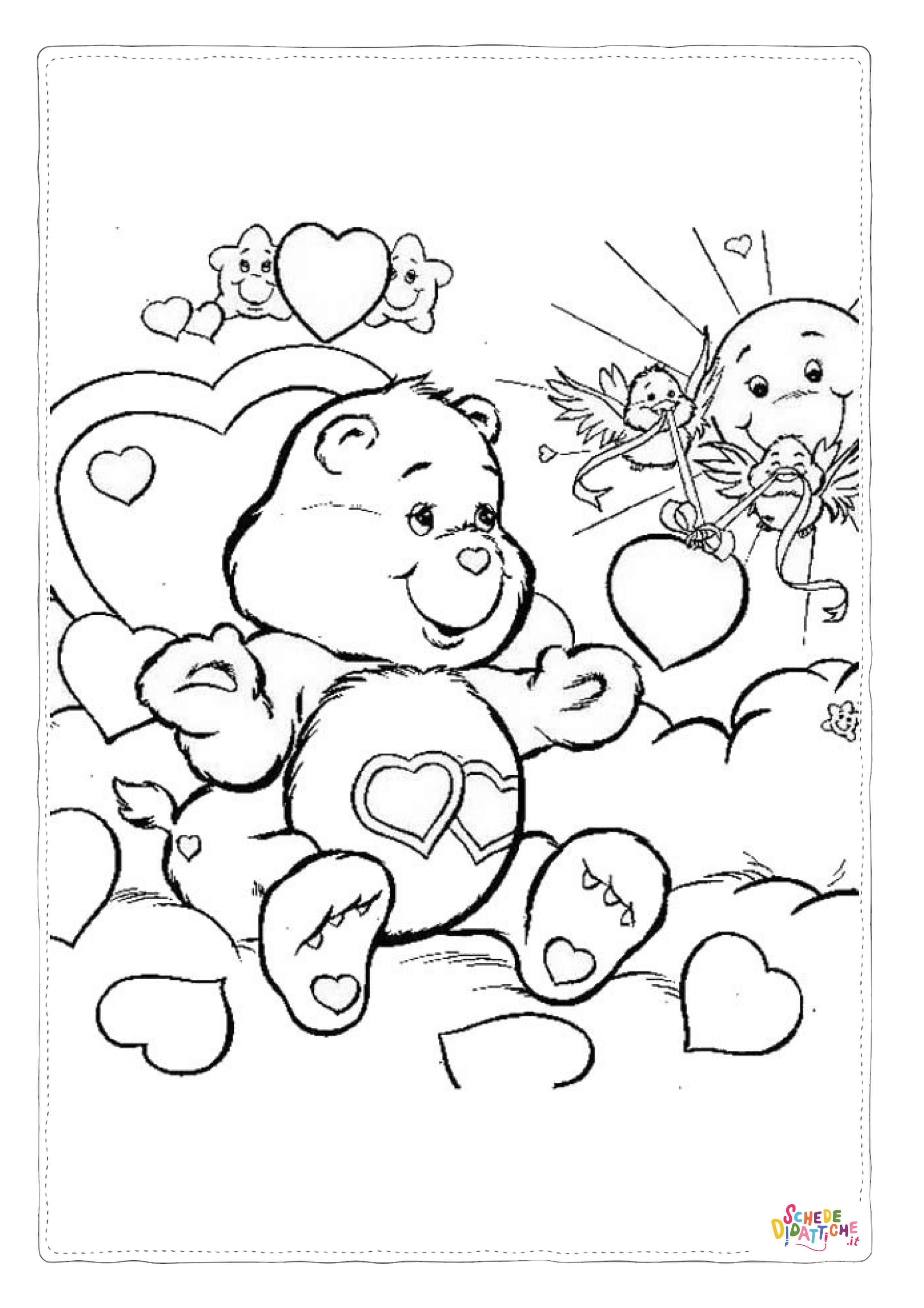 Disegno di Orsetti del cuore da stampare e colorare 21