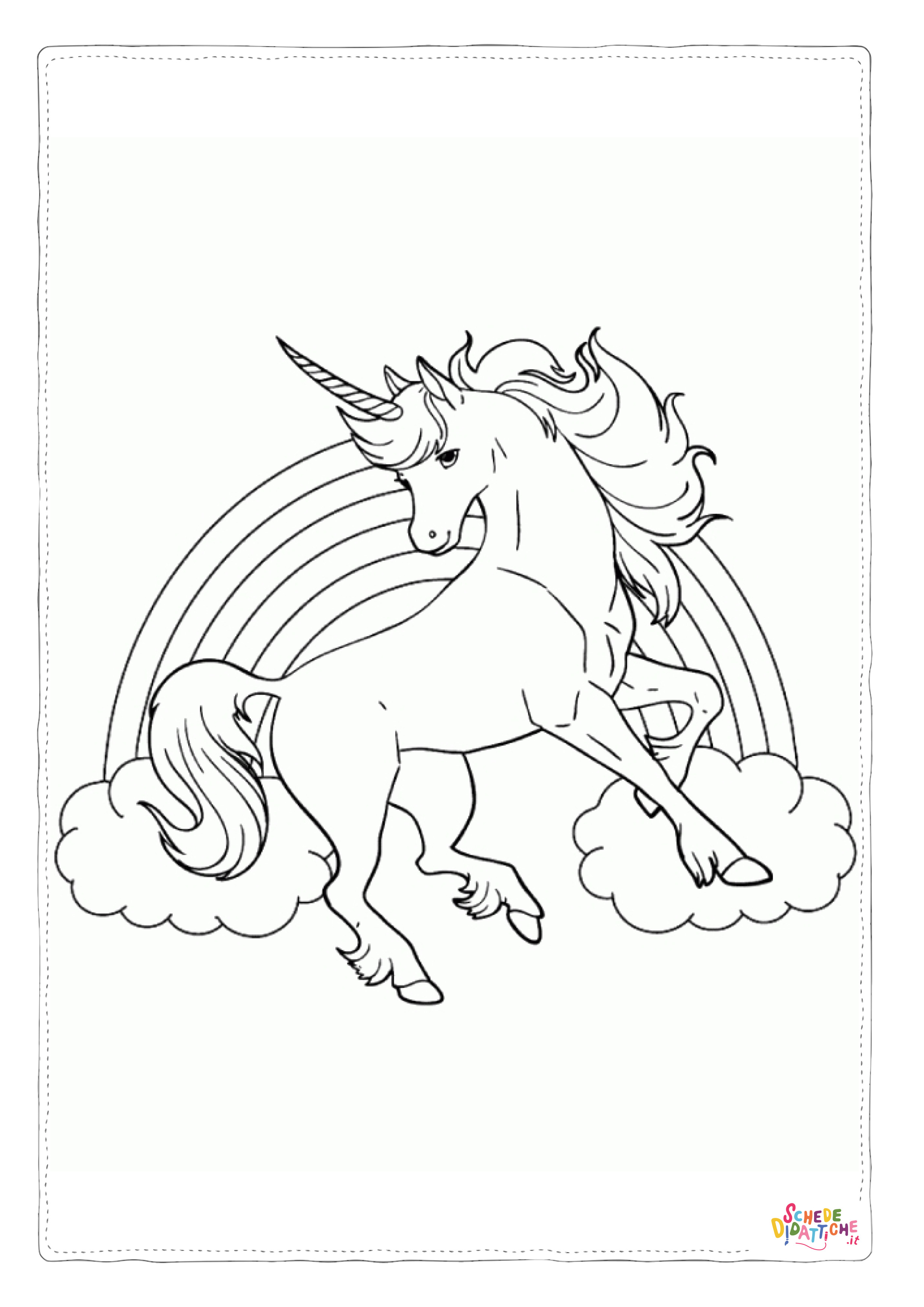 Disegno "Disegno di unicorno da stampare e colorare 2" Disegno di unicorno da stampare e colorare 2