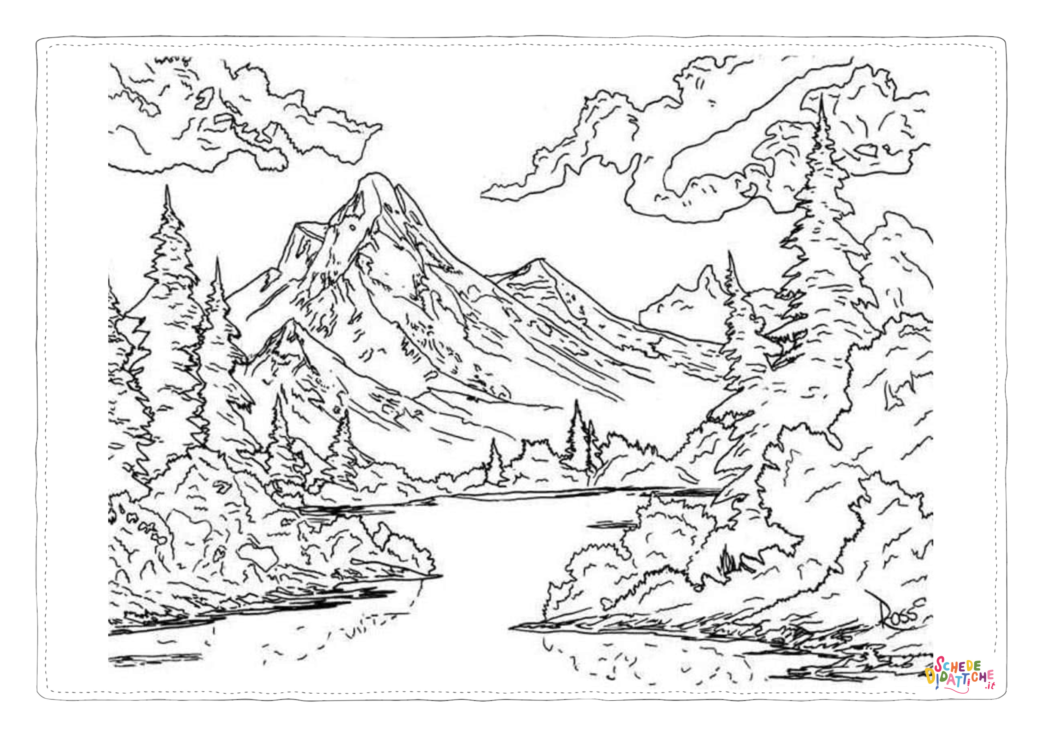 Disegno "Disegno di paesaggio da stampare e colorare 78" Disegno di paesaggio da stampare e colorare 78