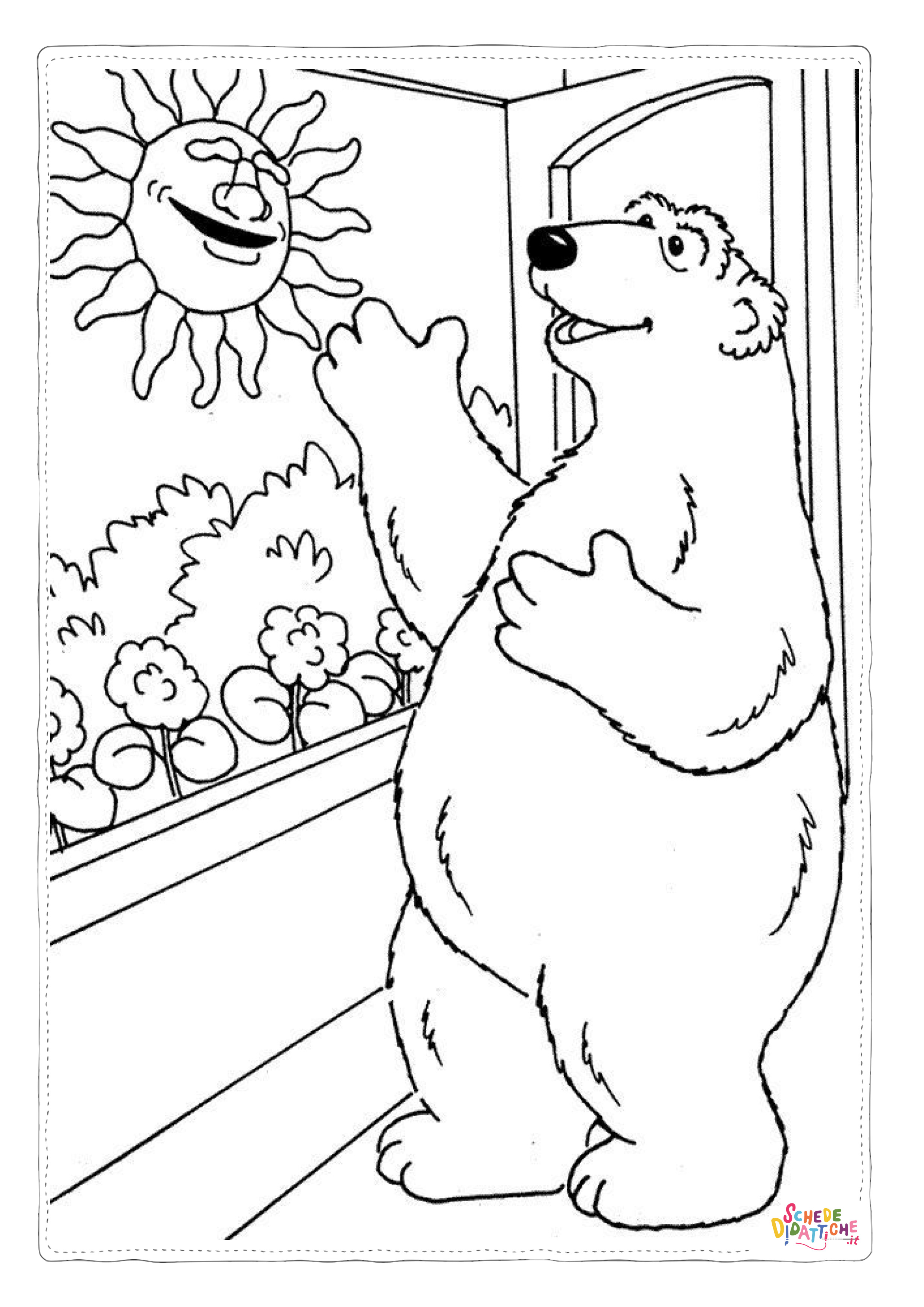 Disegno di Luna e l'orso nella casa blu da stampare e colorare 5