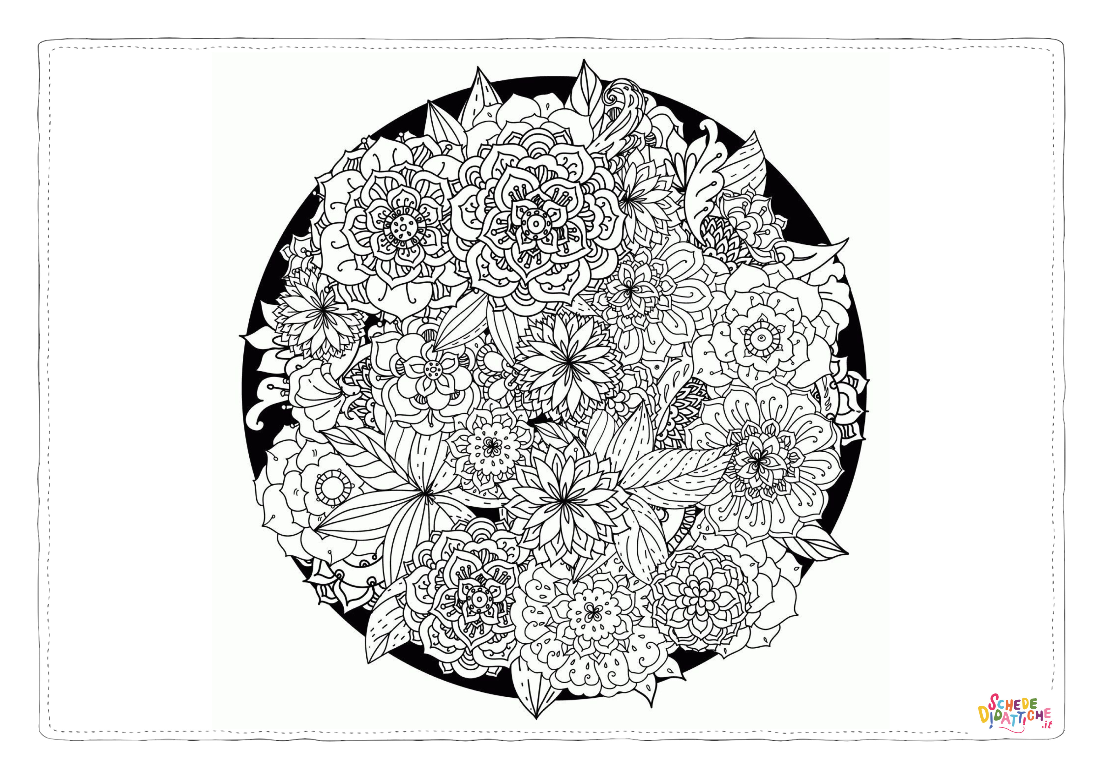 Disegno "Disegno di mandala da stampare e colorare 1368" Disegno di mandala da stampare e colorare 1368