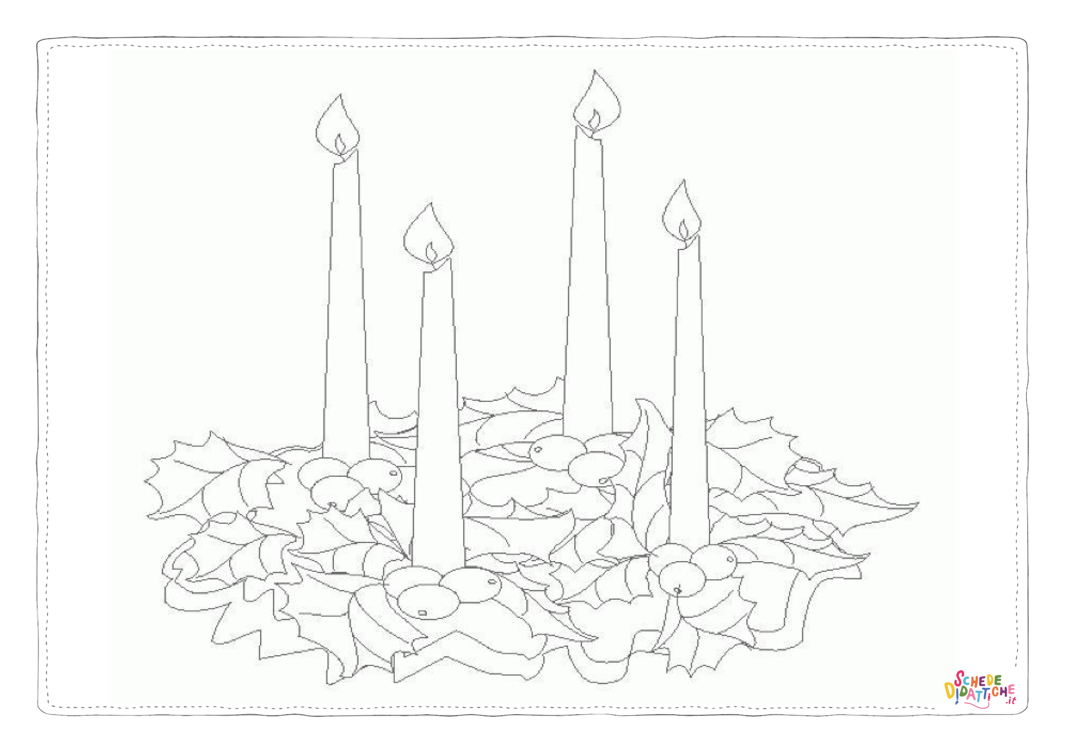 Disegno di candela natalizia da stampare e colorare 21