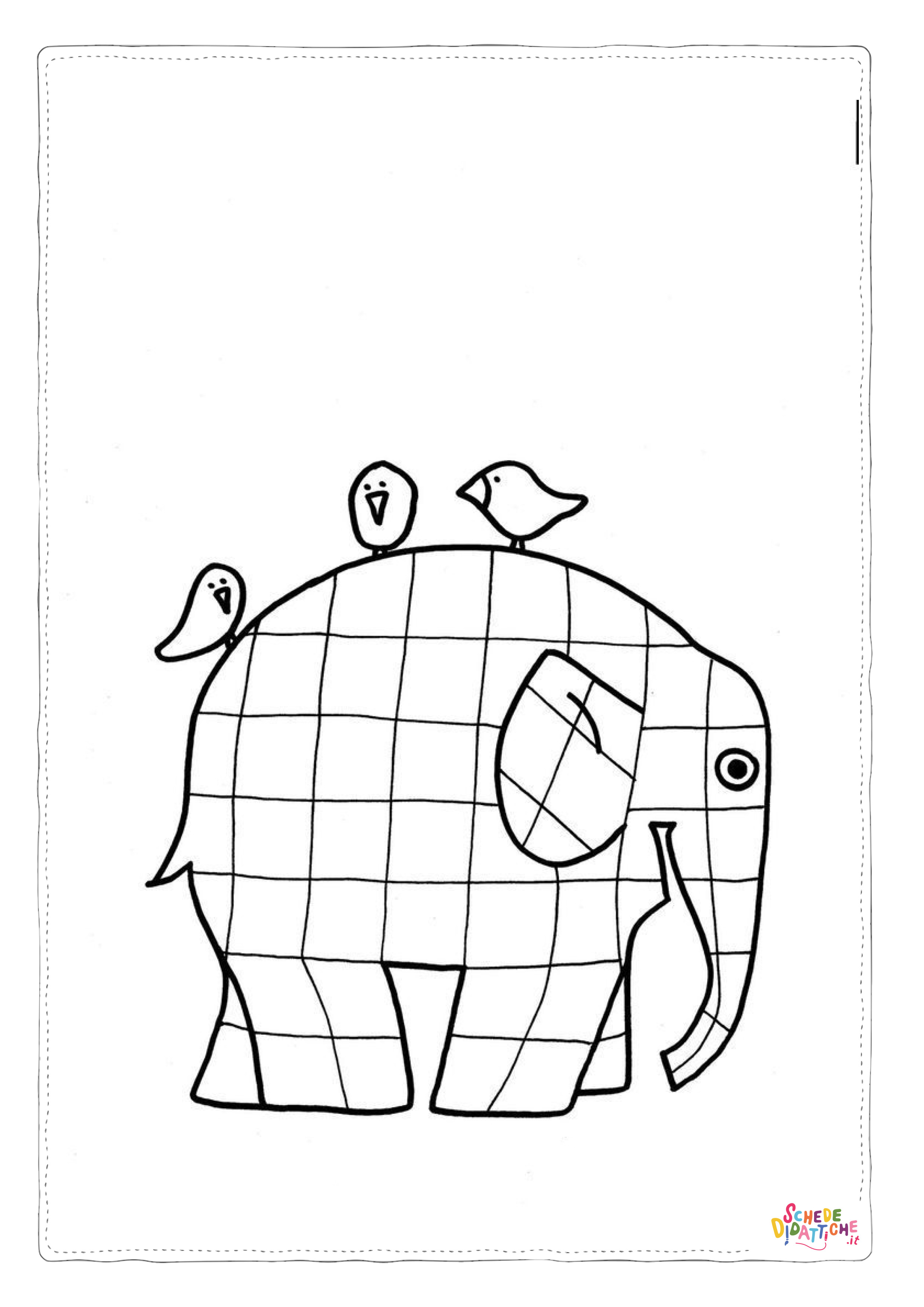 Disegno "Disegno di elefante da stampare e colorare 12" Disegno di elefante da stampare e colorare 12