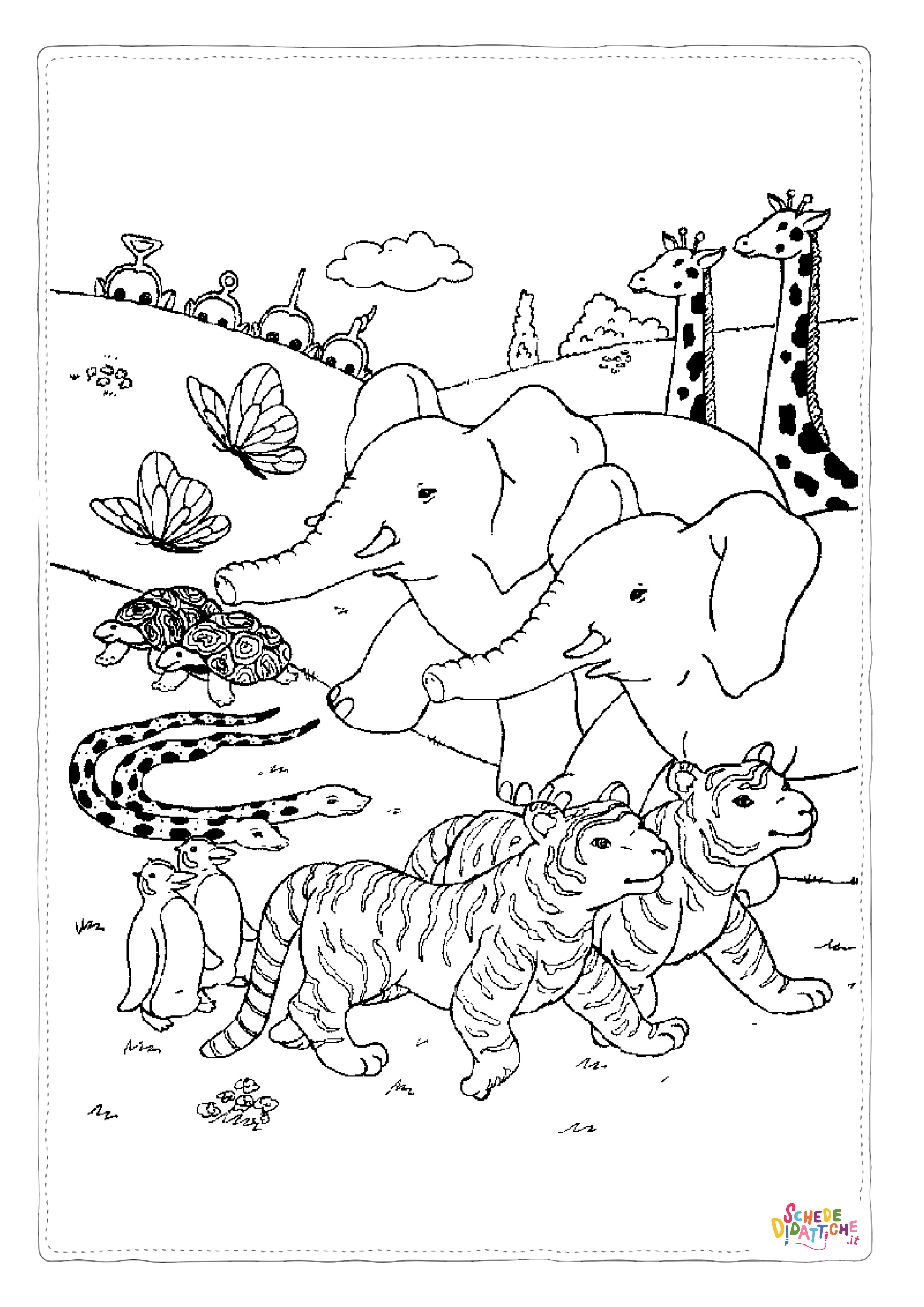 Disegno di elefante da stampare e colorare 2