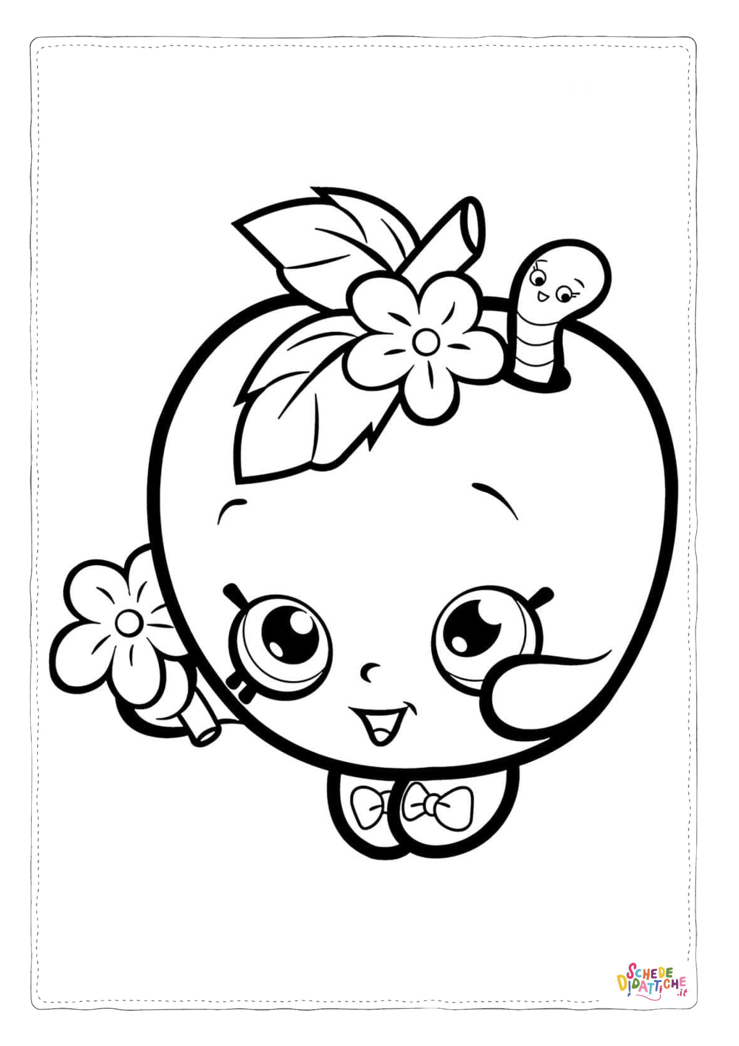 Disegno di mela da stampare e colorare 5