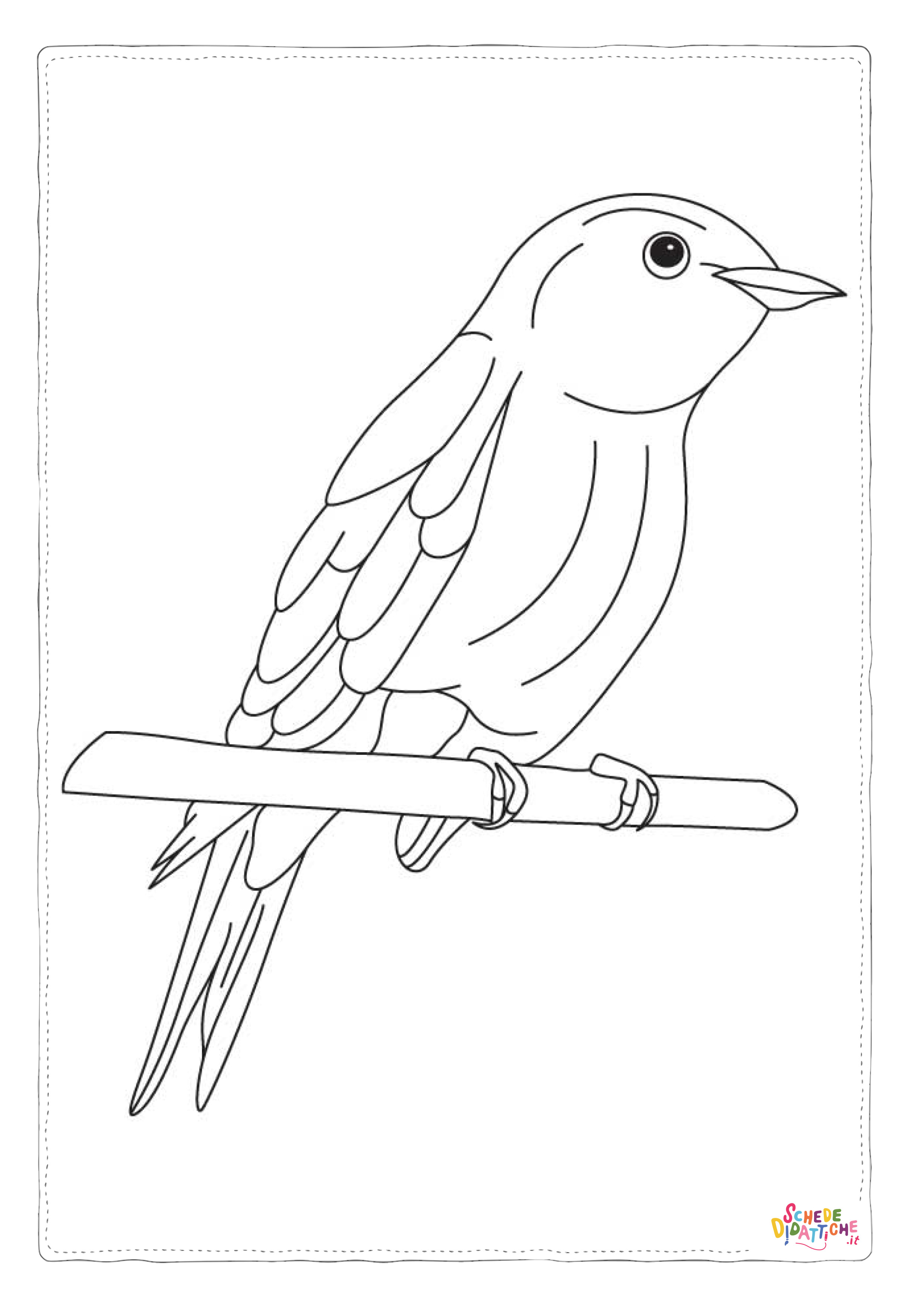 Disegno "Disegno di passero da stampare e colorare 79" Disegno di passero da stampare e colorare 79