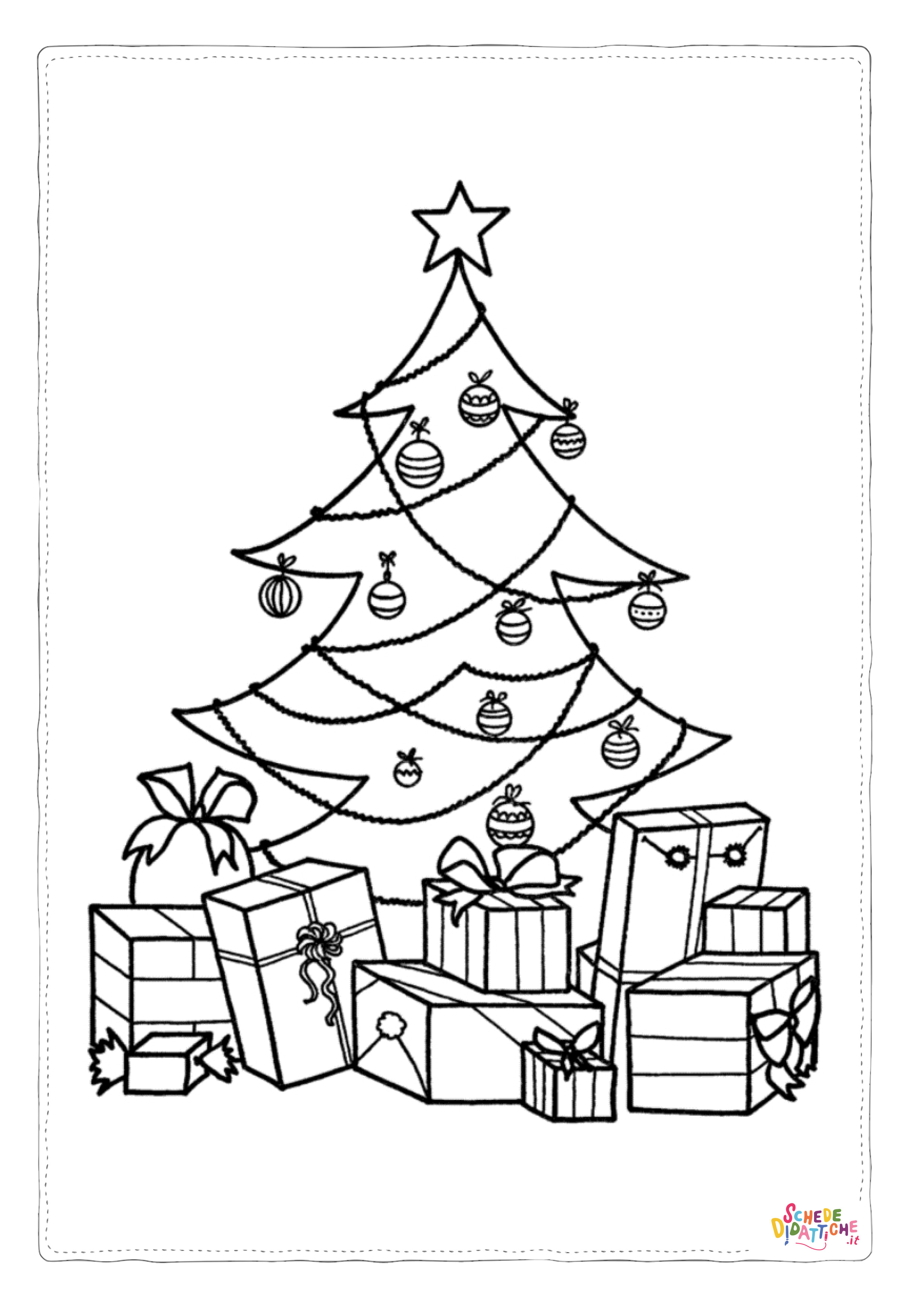 Disegno "Disegno di albero di Natale da stampare e colorare 27" Disegno di albero di Natale da stampare e colorare 27