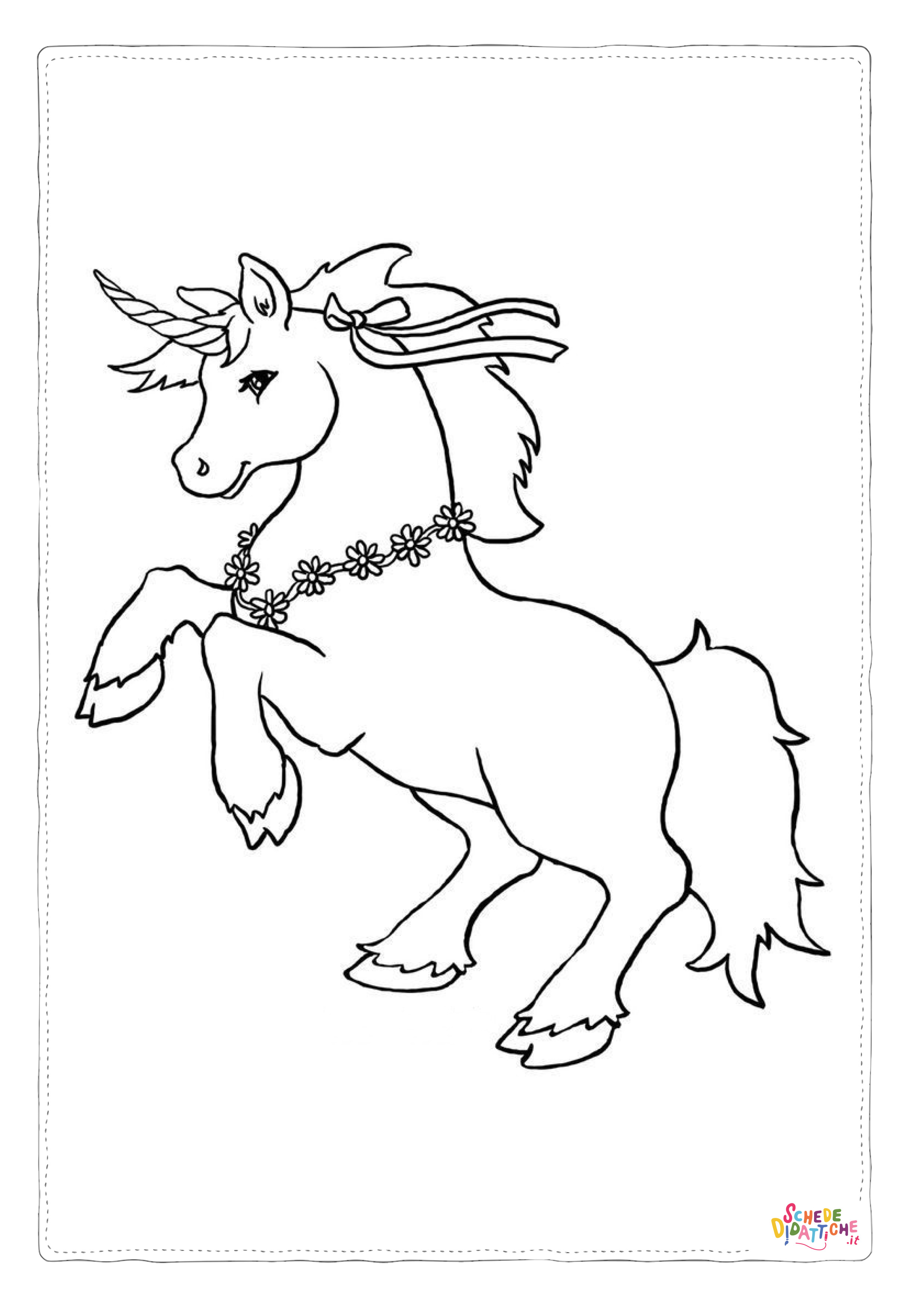 Disegno "Disegno di unicorno da stampare e colorare 9" Disegno di unicorno da stampare e colorare 9