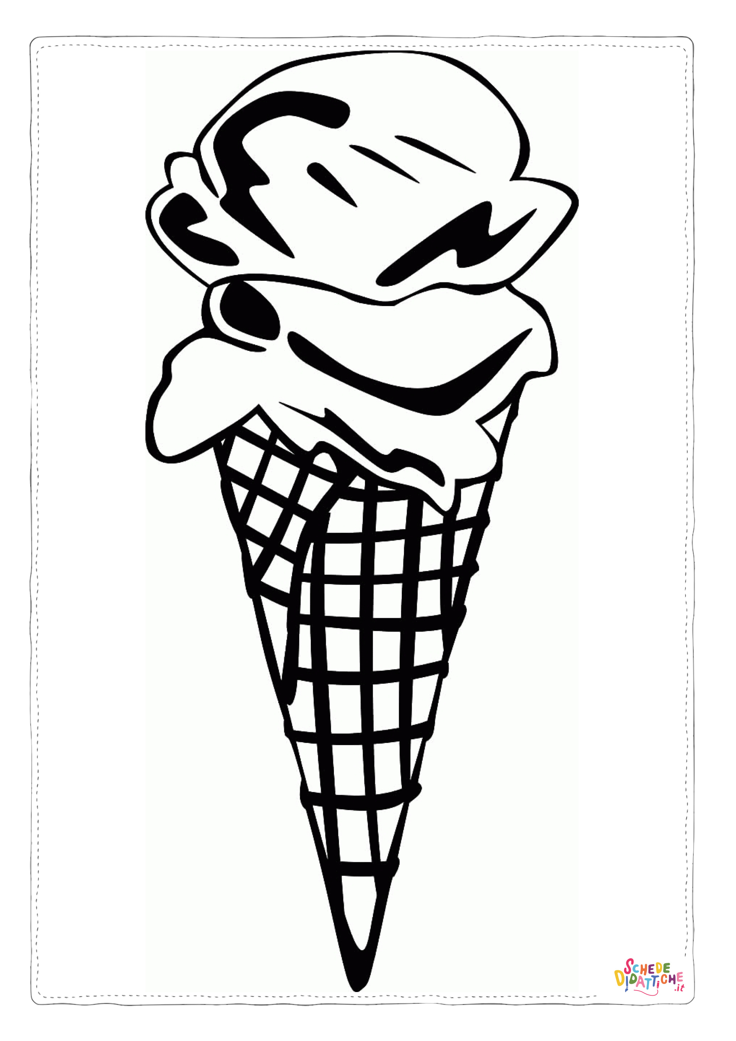 Disegno "Disegno di gelato da stampare e colorare 9" Disegno di gelato da stampare e colorare 9