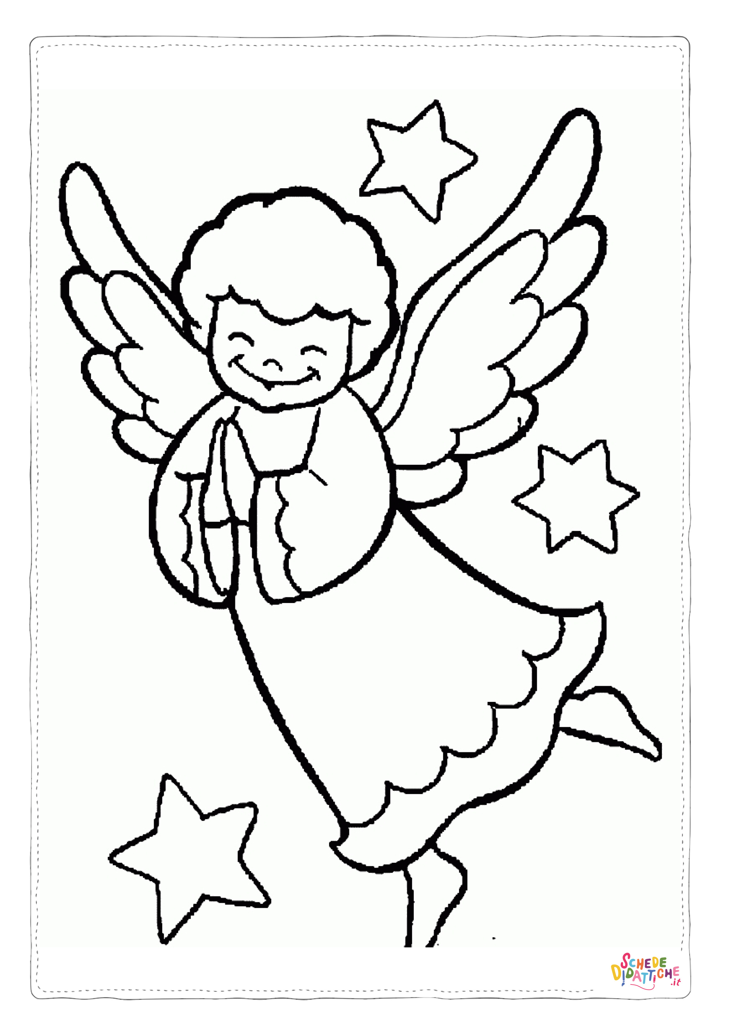 Disegno "Disegno di angelo da stampare e colorare 8" Disegno di angelo da stampare e colorare 8