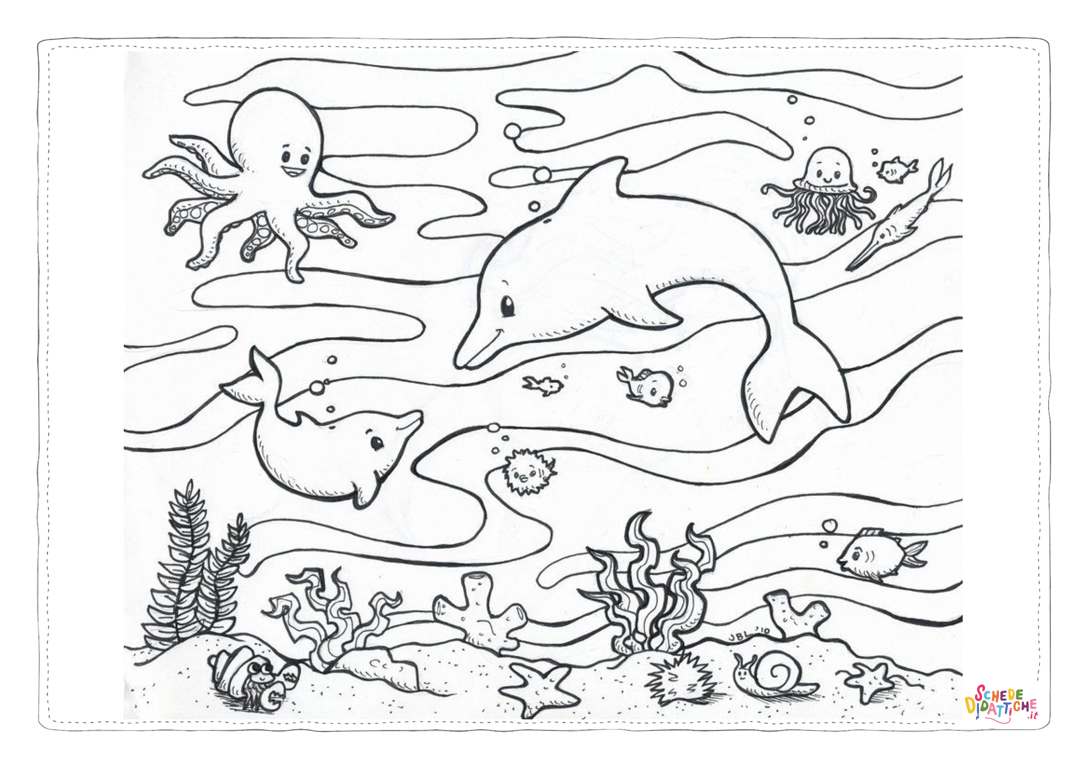 Disegno "Disegno di delfino da stampare e colorare 18" Disegno di delfino da stampare e colorare 18