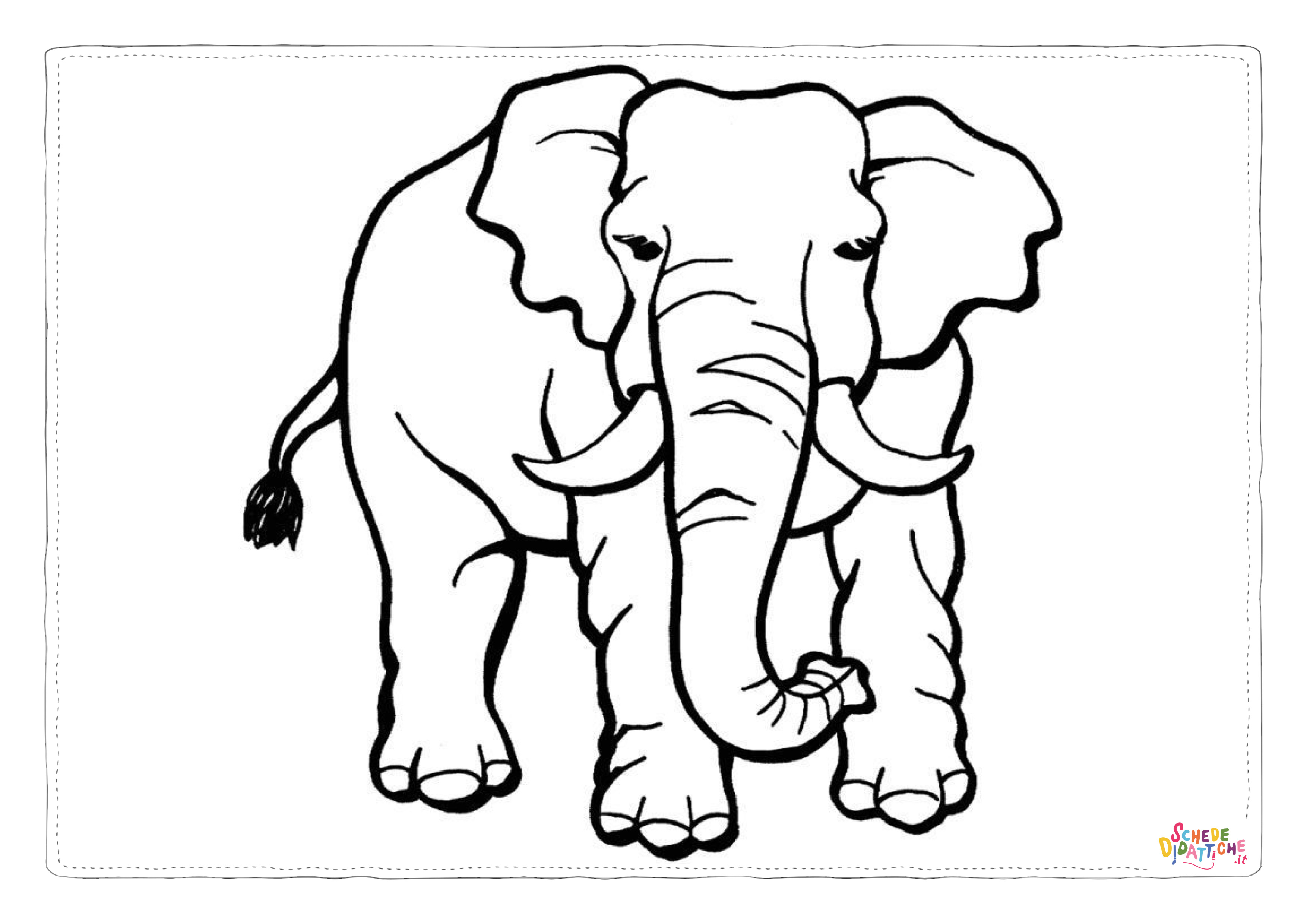 Disegno "Disegno di elefante da stampare e colorare 25" Disegno di elefante da stampare e colorare 25