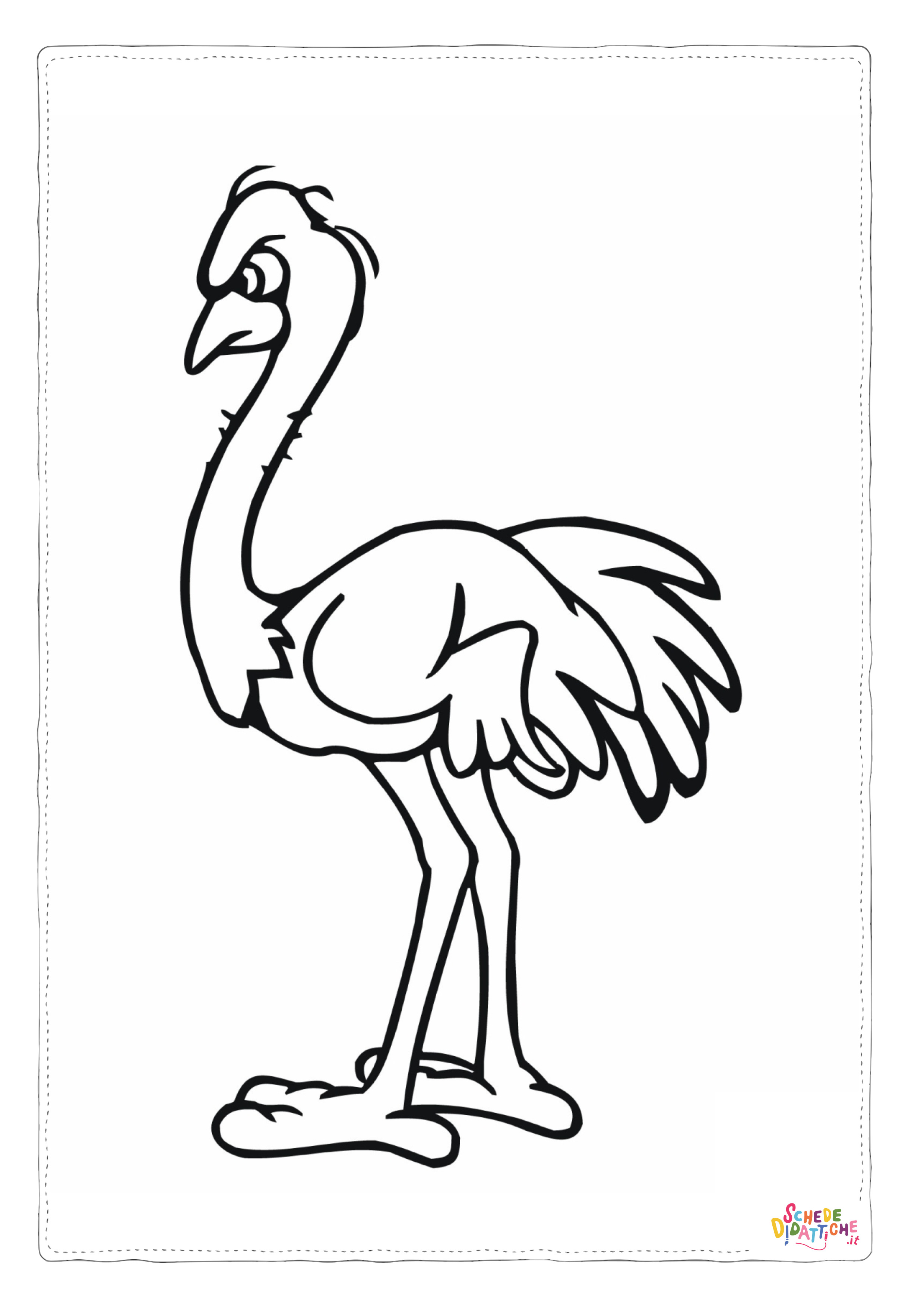 Disegno "Disegno di struzzo da stampare e colorare 9" Disegno di struzzo da stampare e colorare 9