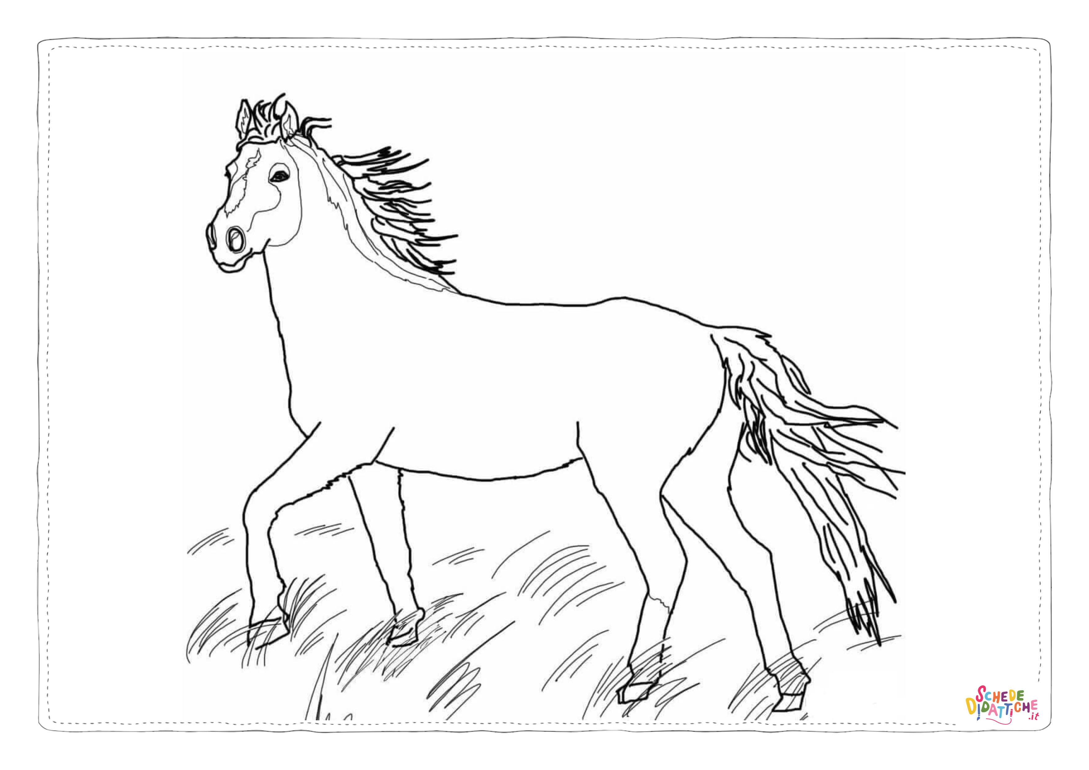 Disegno "Disegno di cavallo da stampare e colorare 151" Disegno di cavallo da stampare e colorare 151