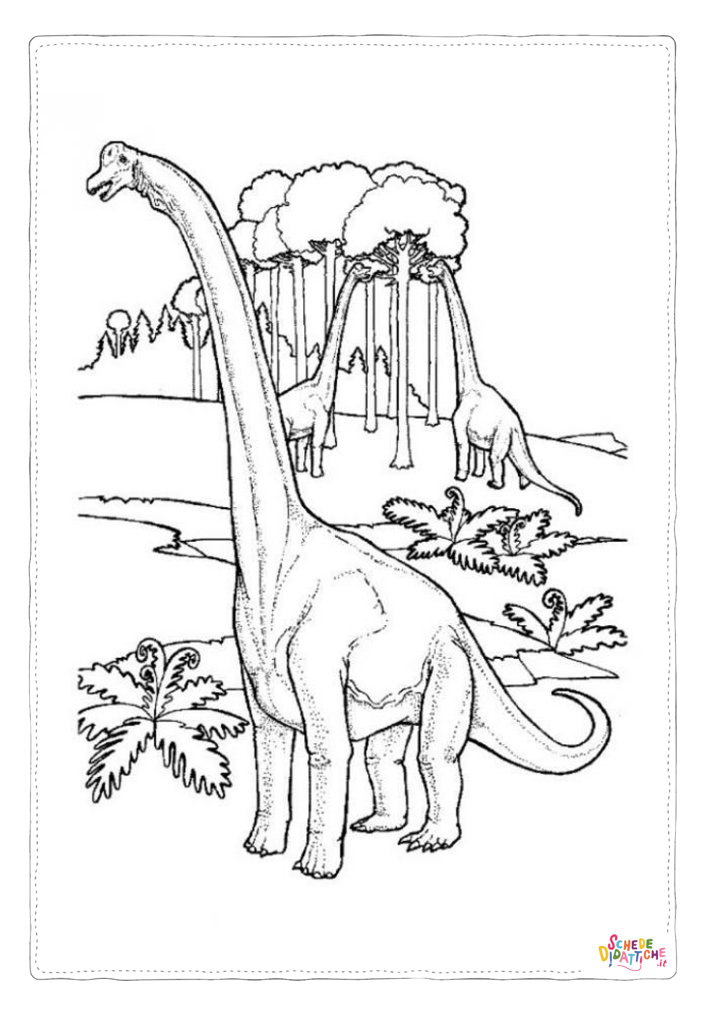 Disegno "Disegno di Brontosauro da stampare e colorare 35" Disegno di Brontosauro da stampare e colorare 35