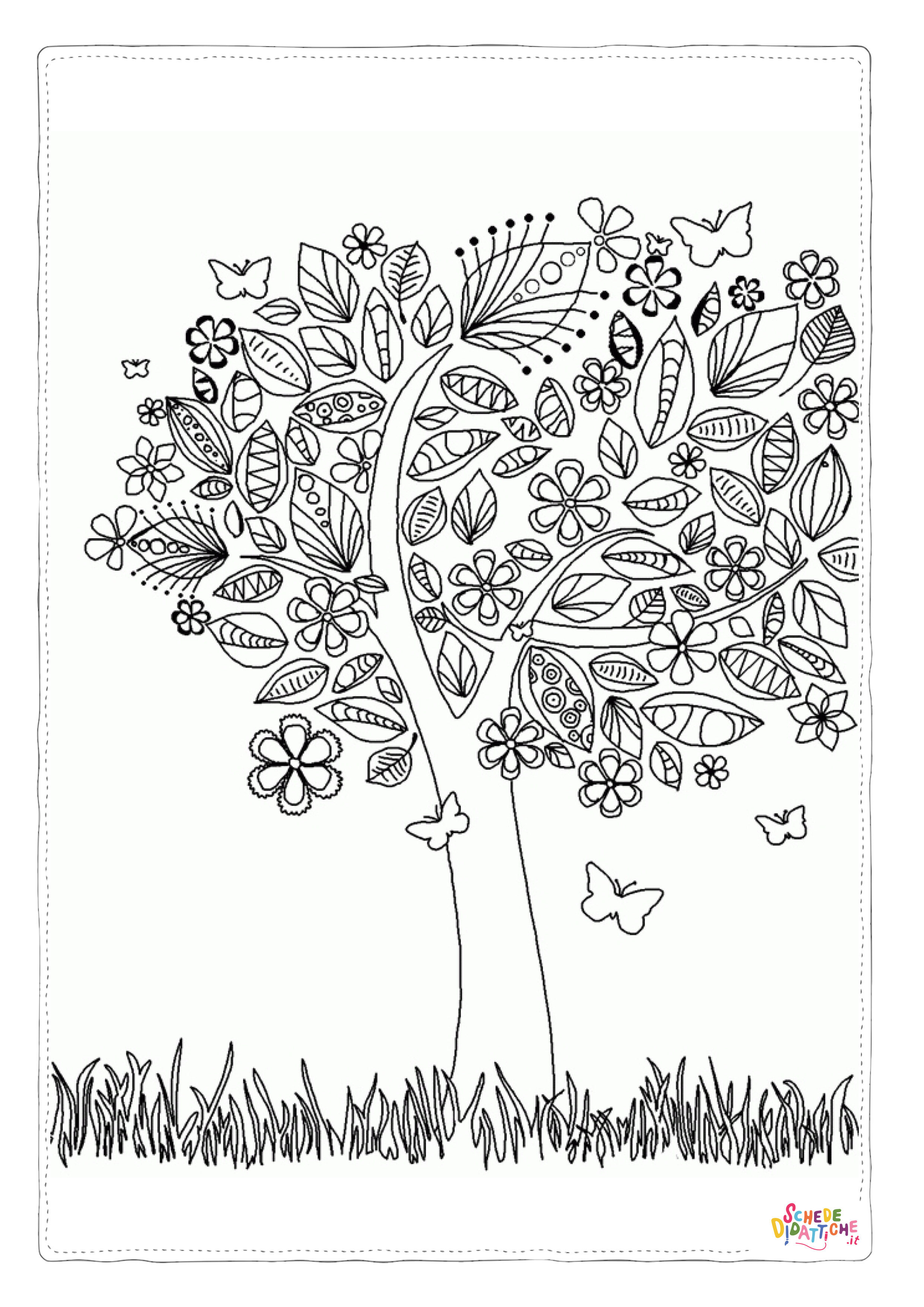 Disegno "Disegno di albero da stampare e colorare 39" Disegno di albero da stampare e colorare 39
