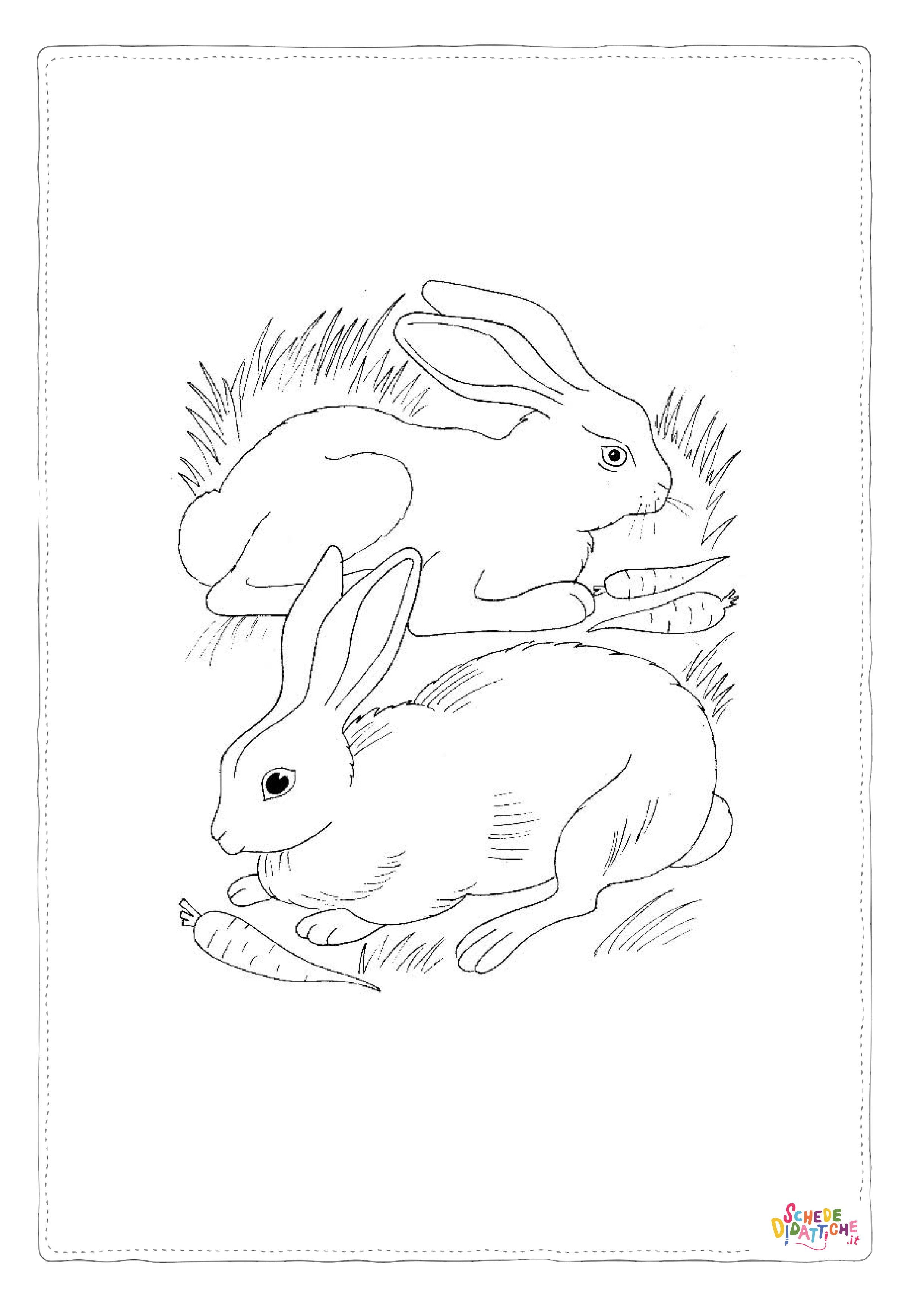 Disegno "Disegno di coniglio da stampare e colorare 195" Disegno di coniglio da stampare e colorare 195